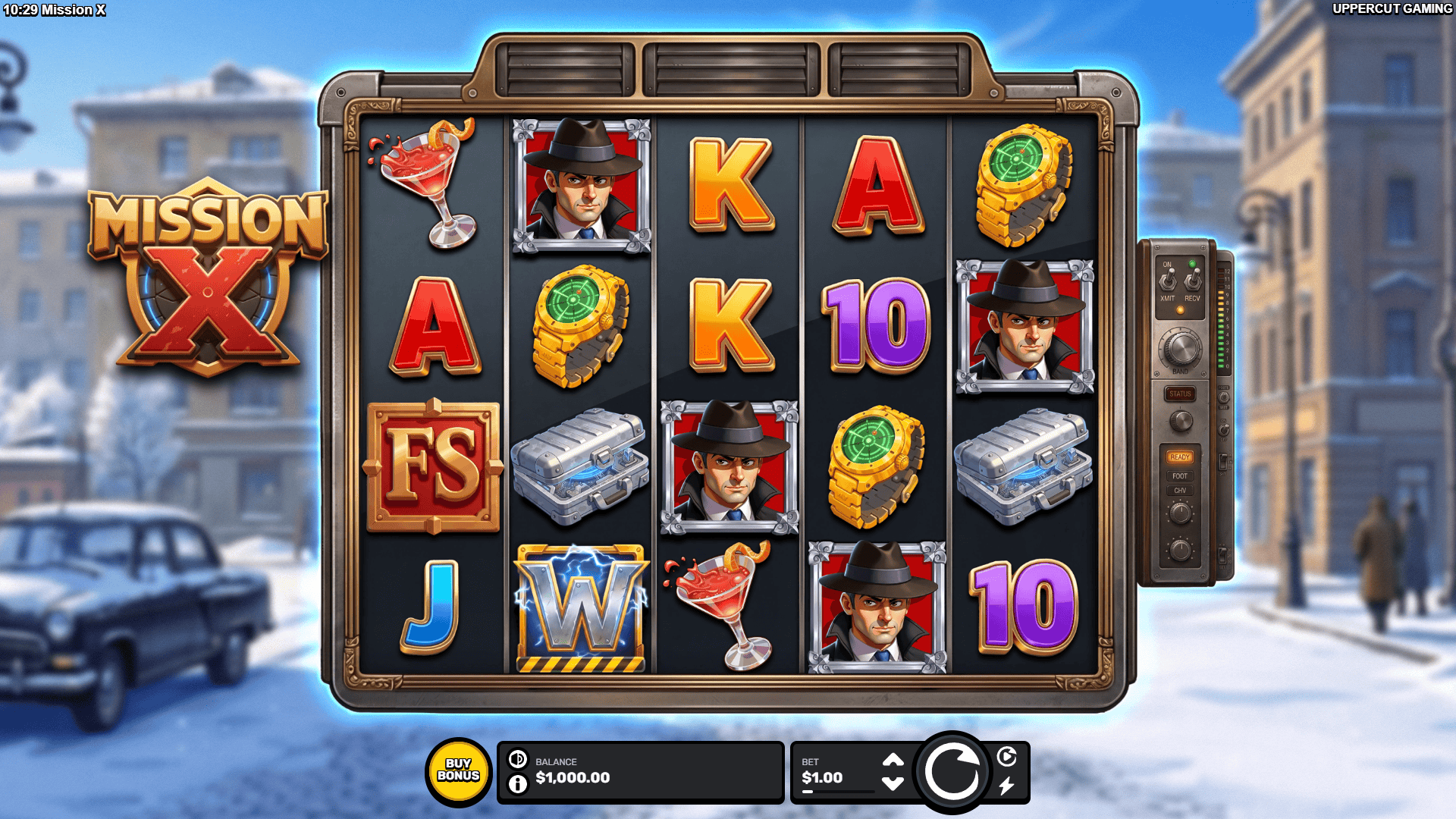 Mission X slot gameplay reels
