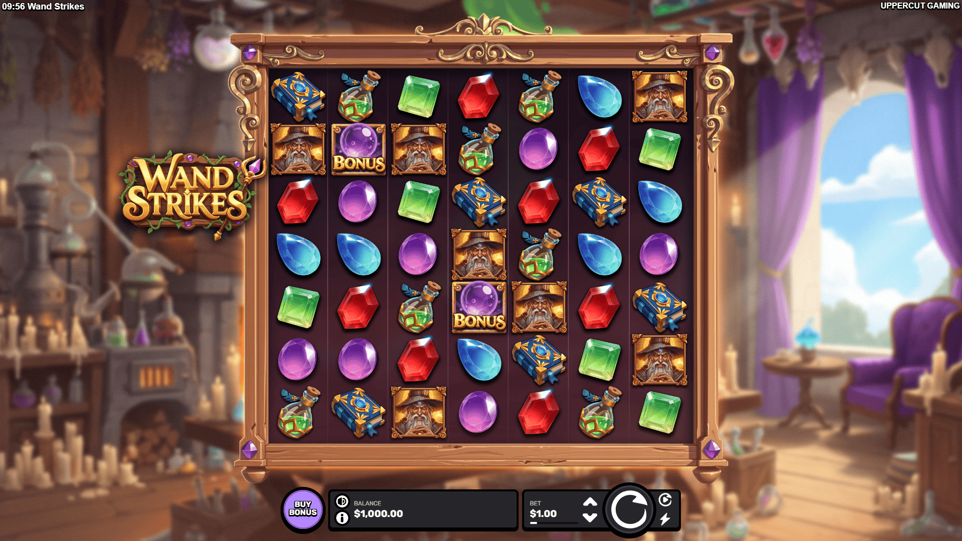 Wand Strikes slot gameplay reels