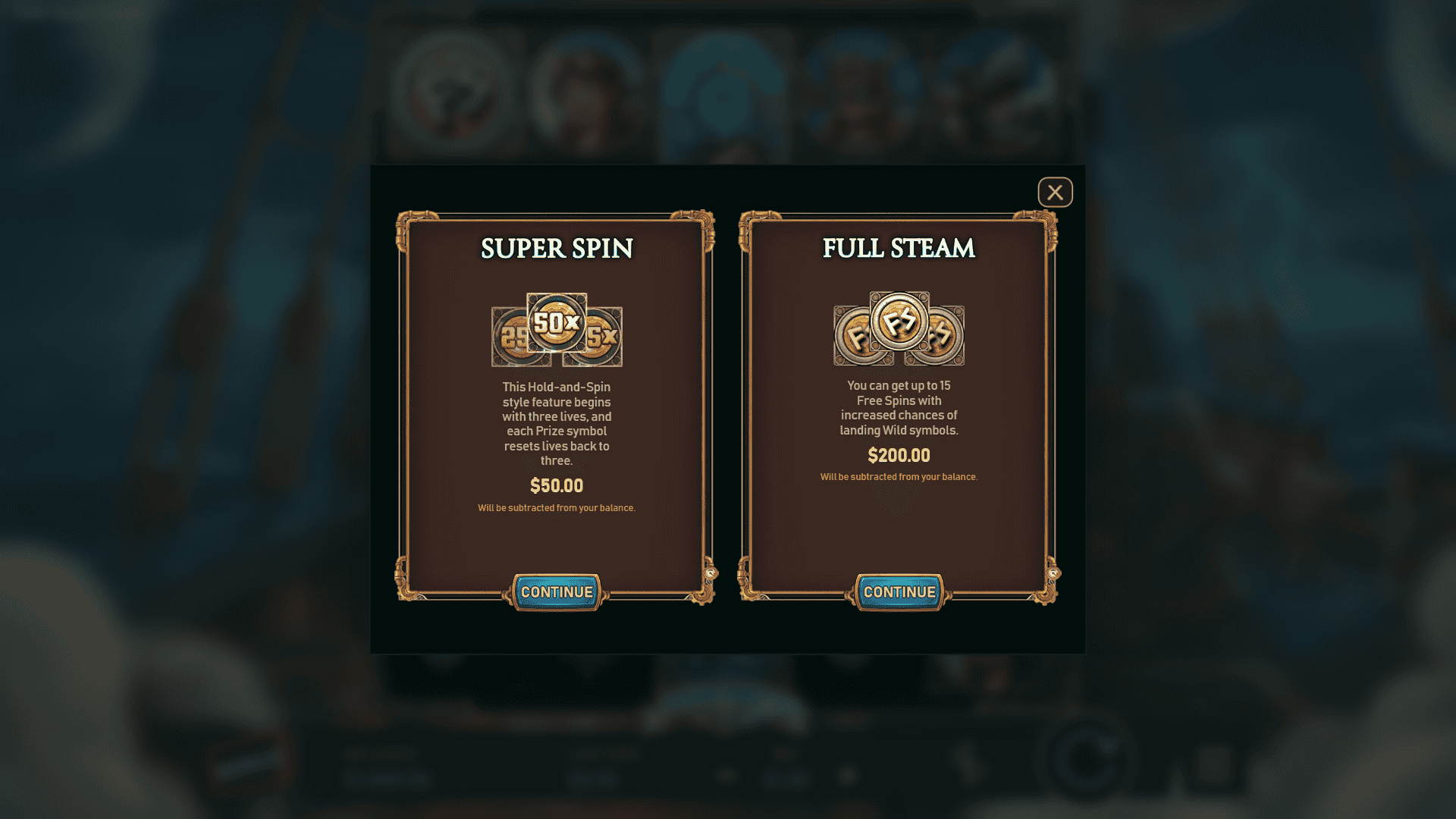 Steam Pirates bonus buy menu