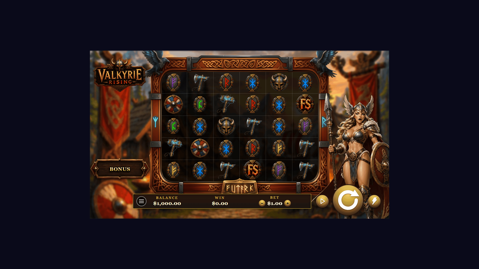 Valkyrie Rising slot gameplay reels