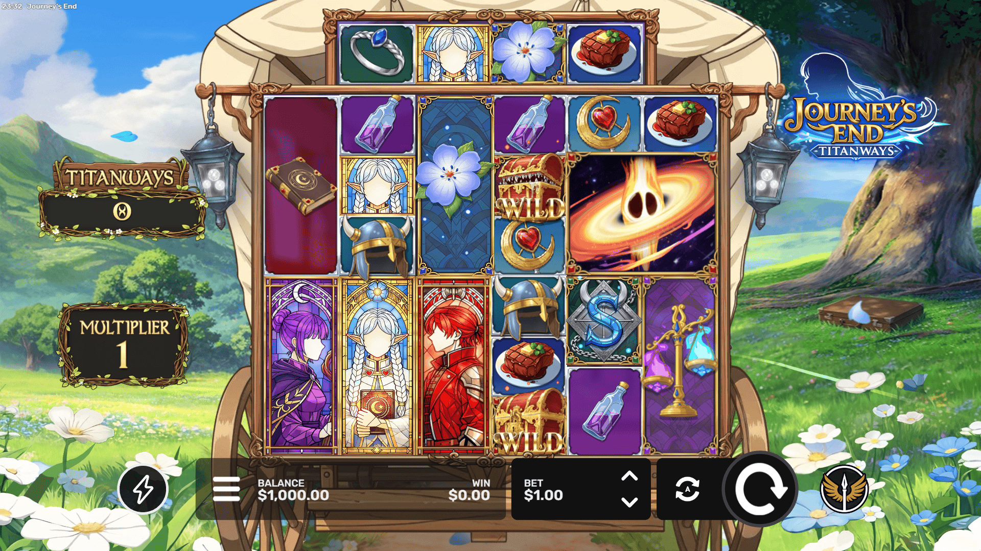 Journeys End TitanWays slot gameplay reels