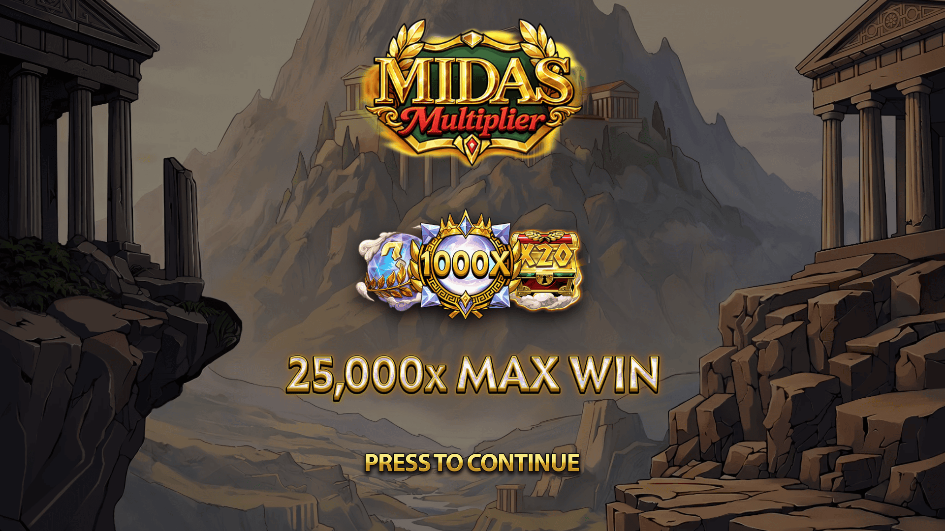 Midas Multiplier slot intro screen