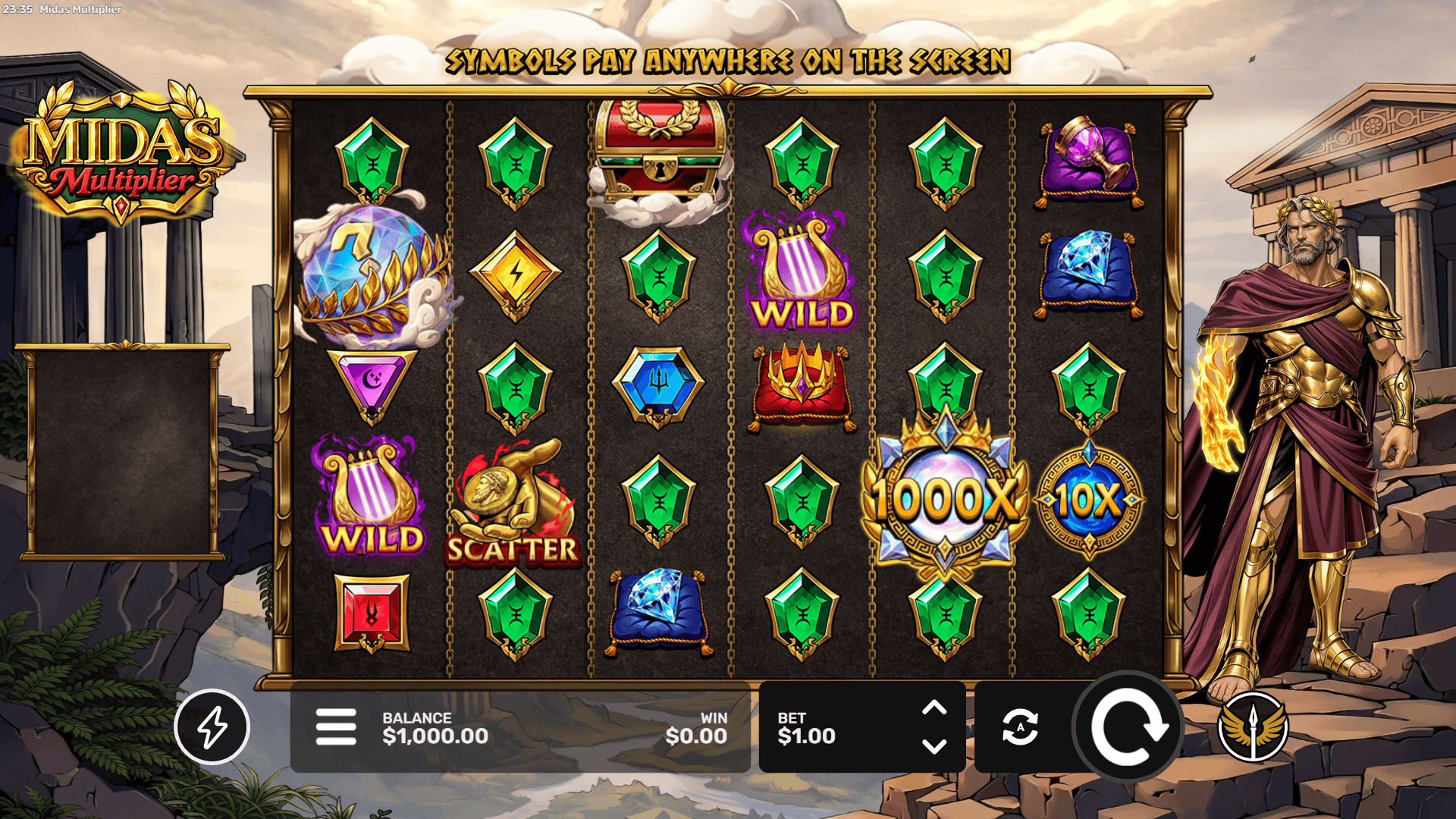 Midas Multiplier slot gameplay reels