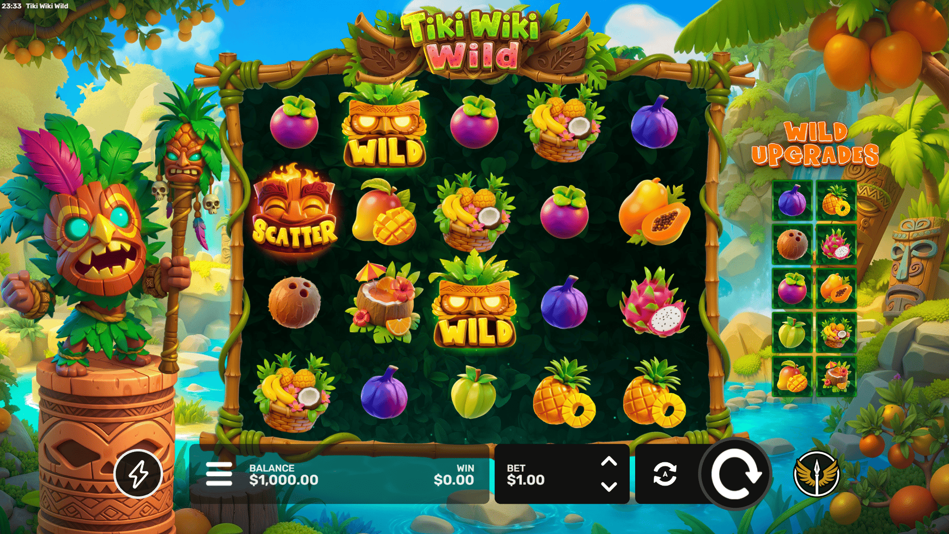 Tiki Wiki Wild slot gameplay reels