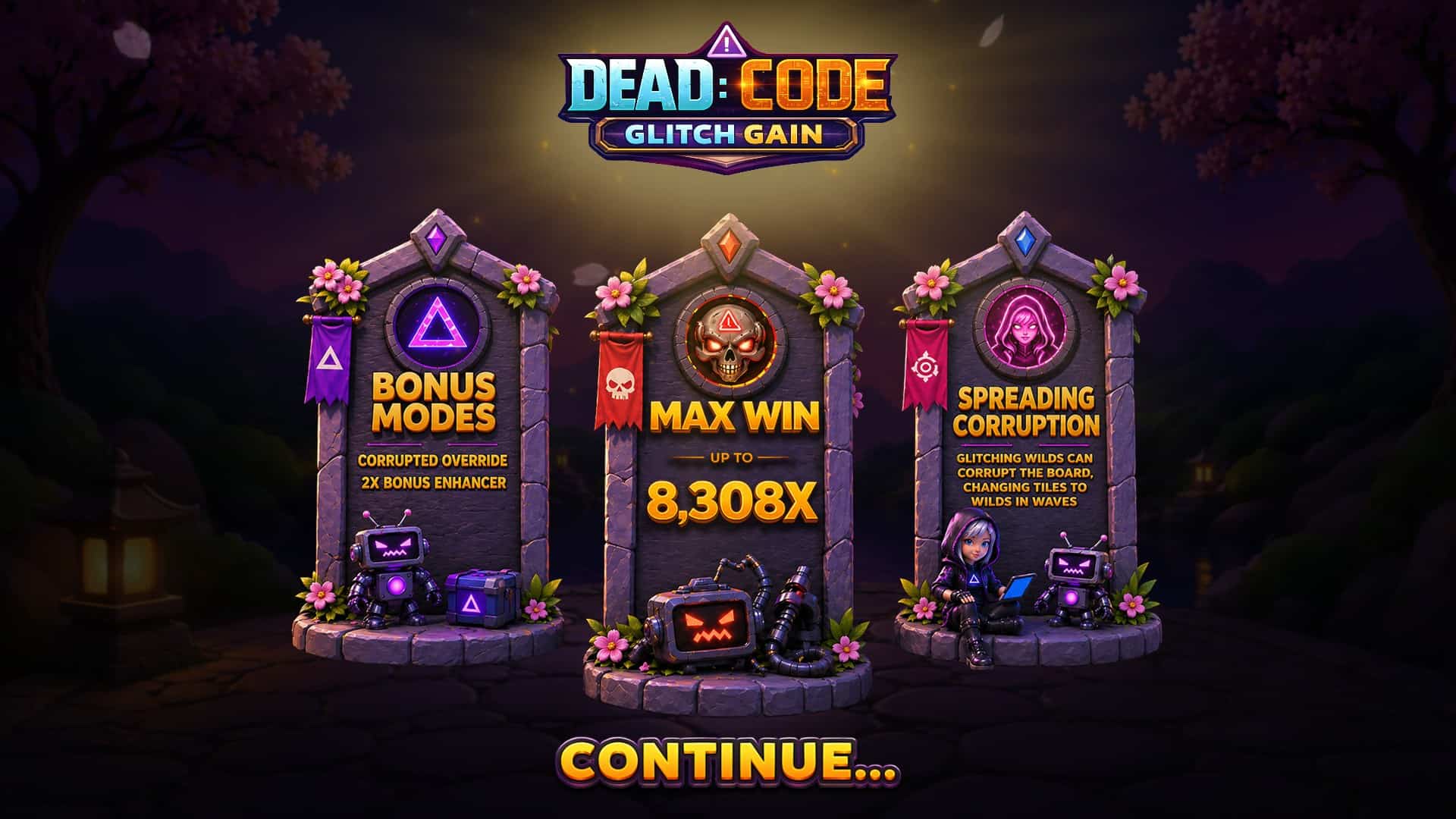Dead Code Glitch Gain slot intro screen