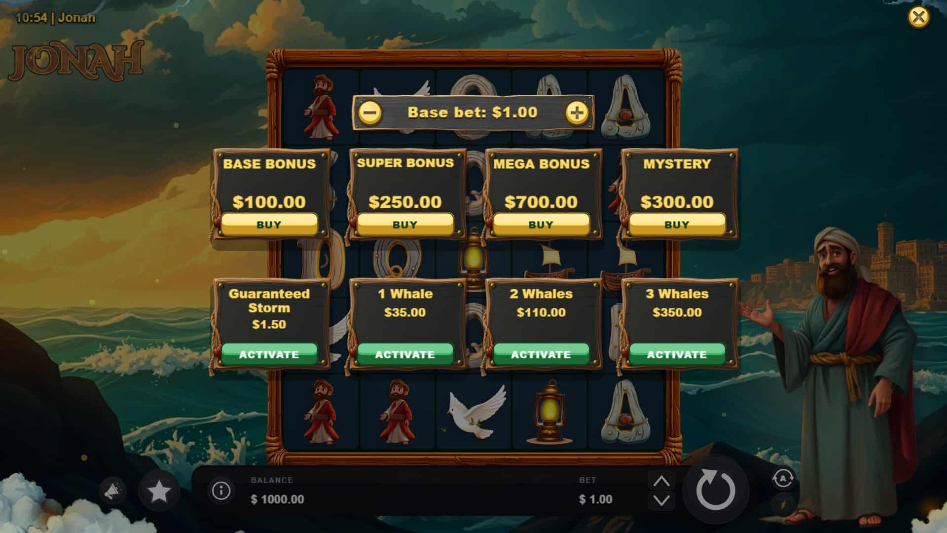 Jonah bonus buy menu