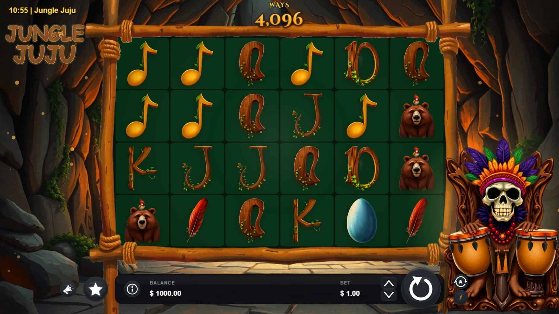Jungle Juju slot gameplay reels