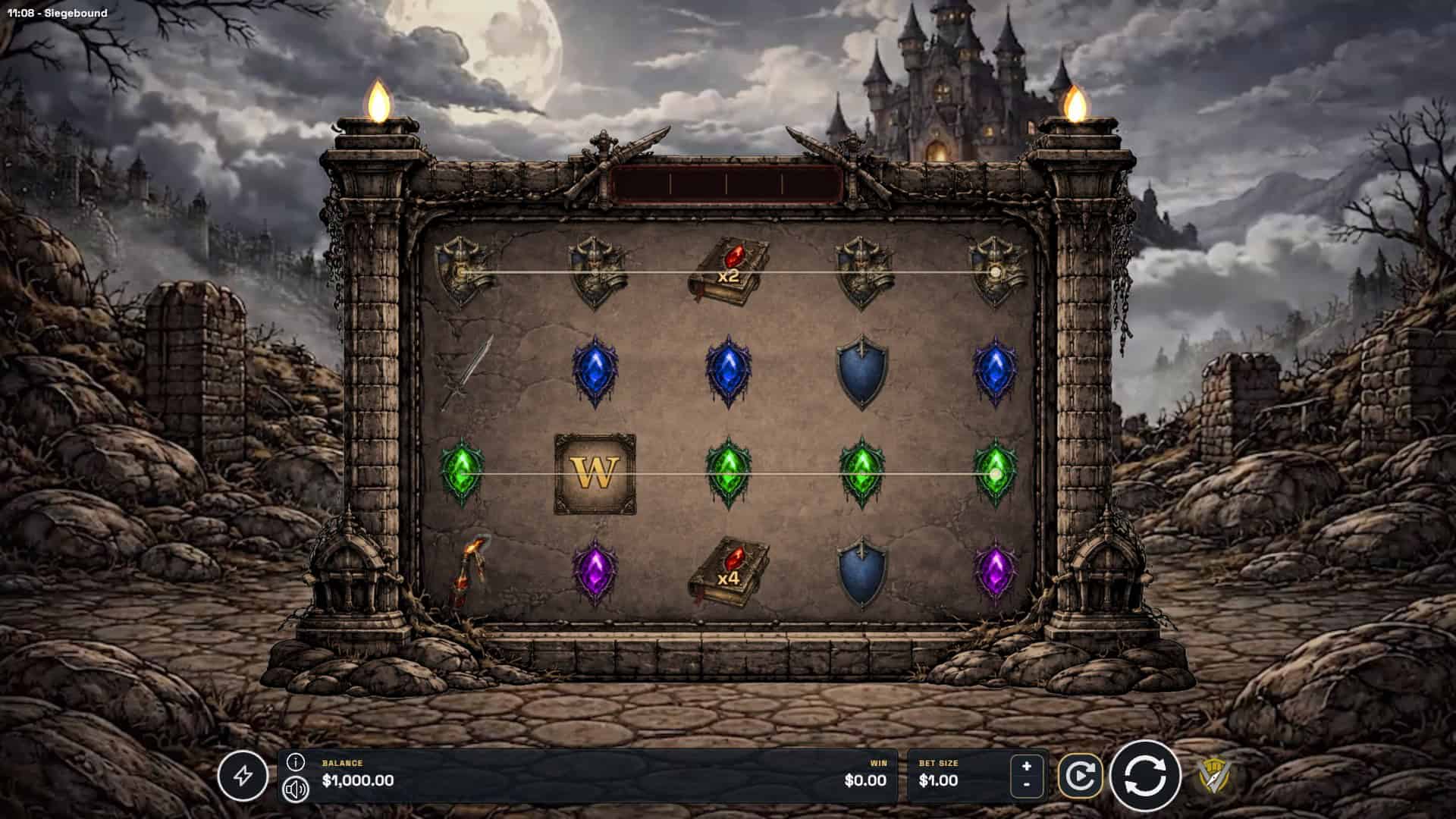 Siegebound slot gameplay reels