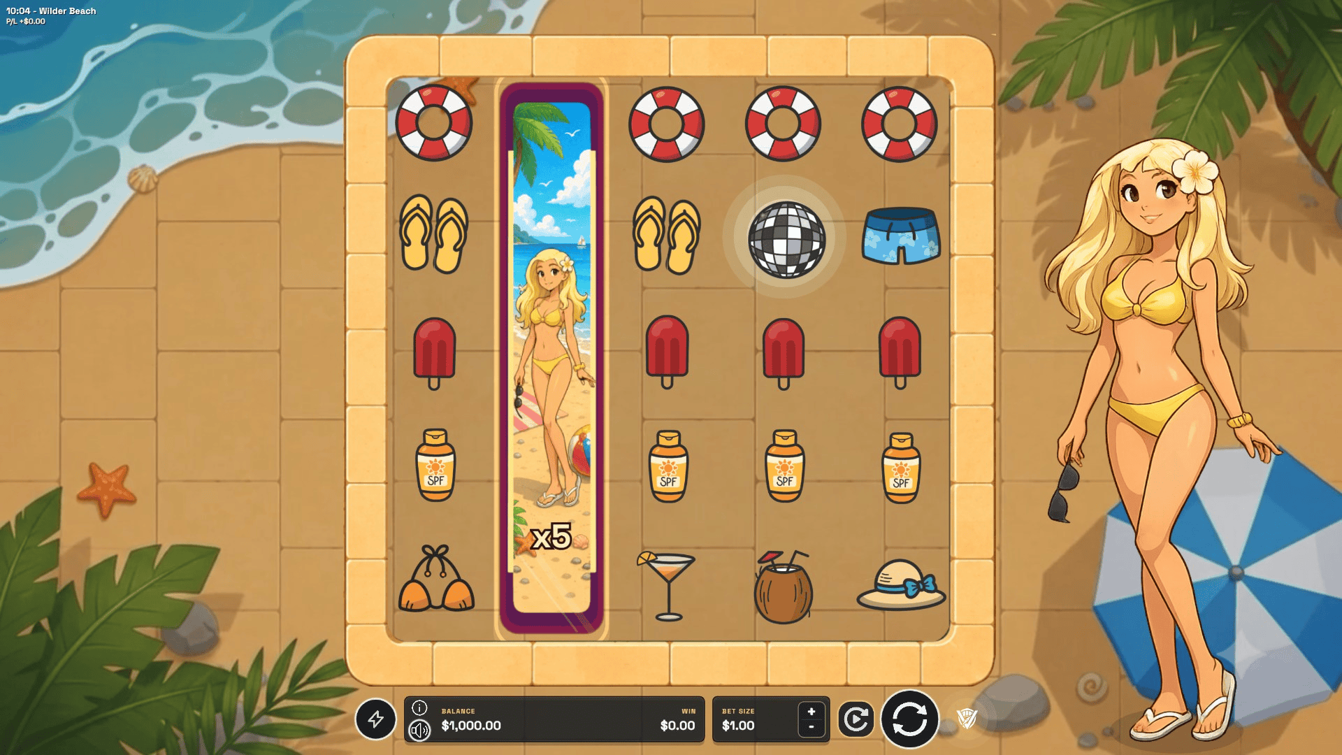 Wilder Beach slot gameplay reels