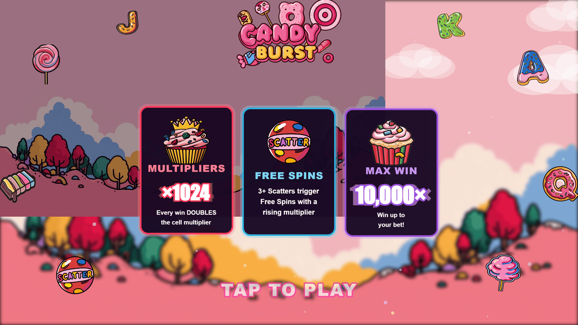 Candy Burst slot intro screen