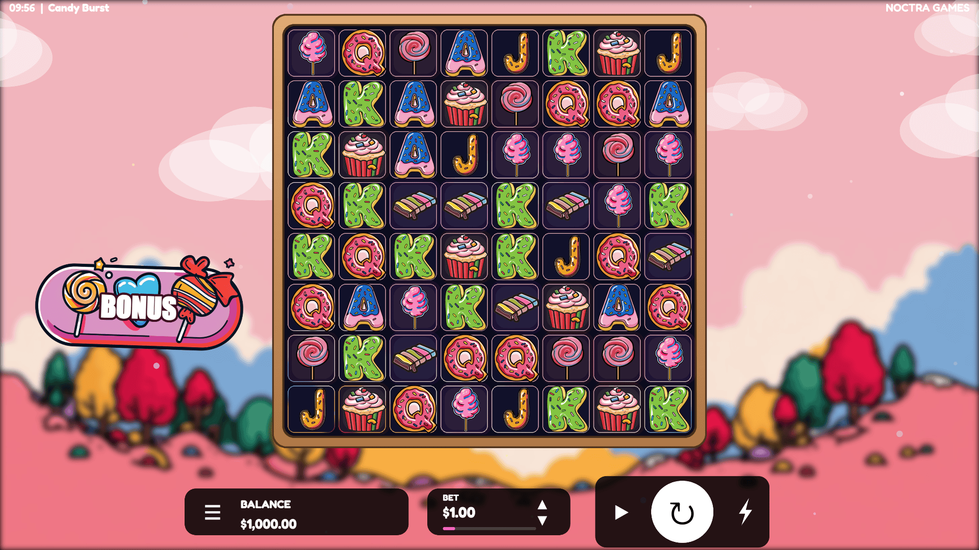 Candy Burst slot gameplay reels