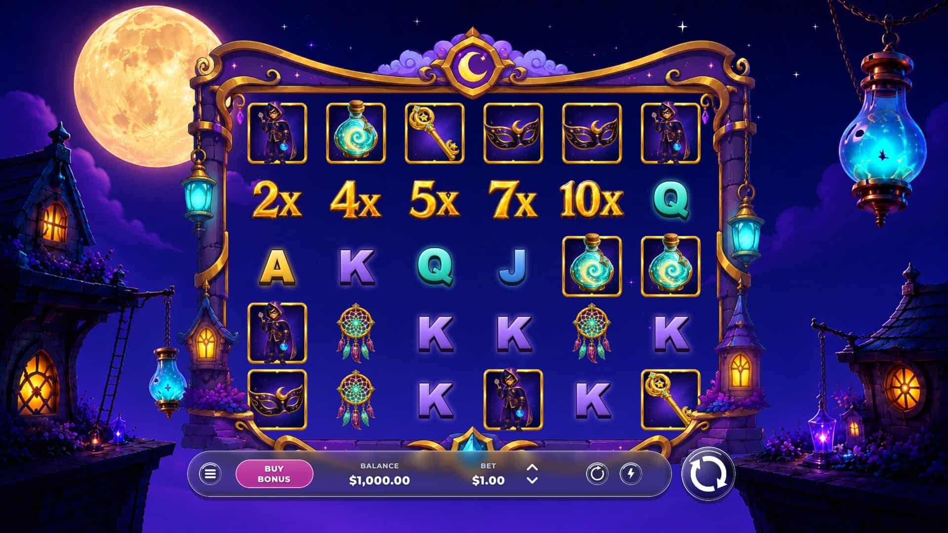 Dream Thief slot gameplay reels