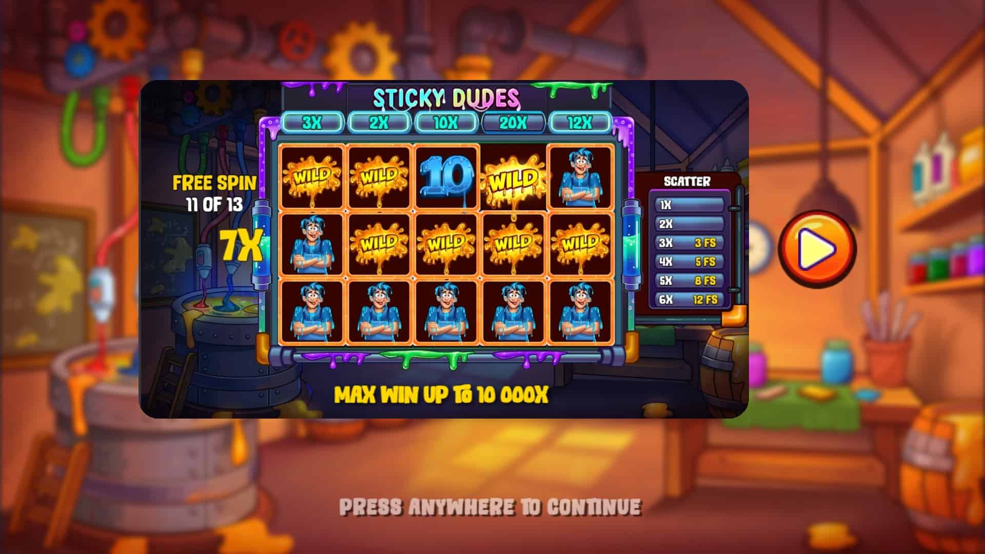 Sticky Dudes slot intro screen