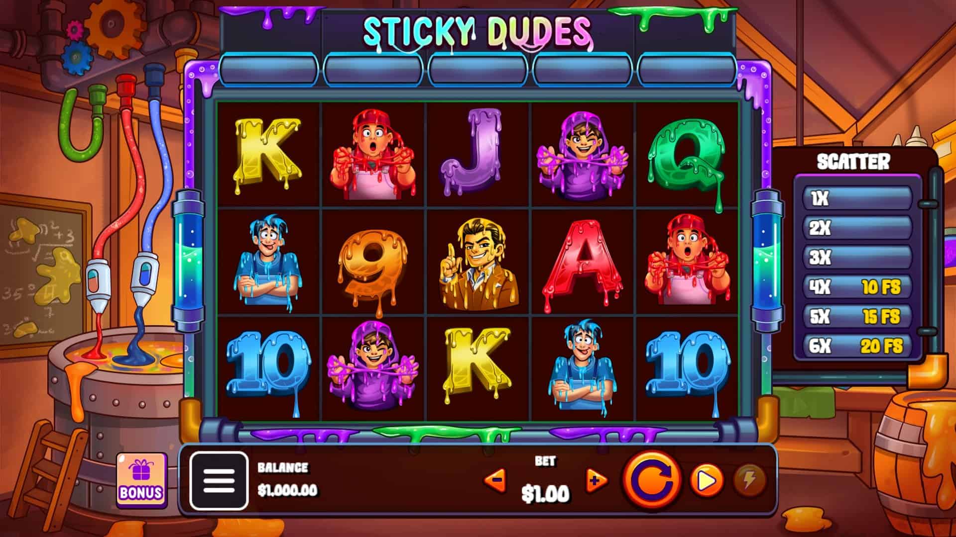 Sticky Dudes slot gameplay reels