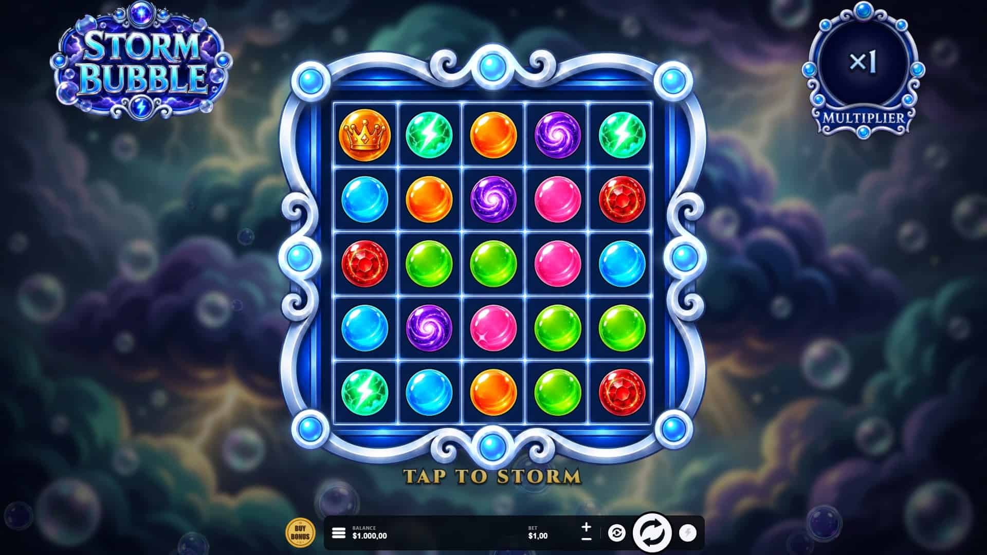 Storm Bubble slot gameplay reels
