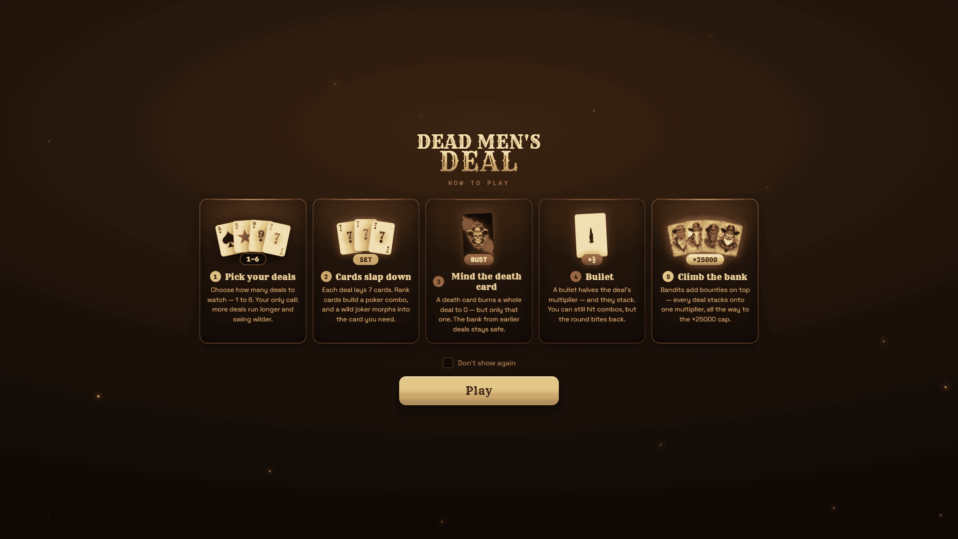 Dead Men`s Deal slot intro screen