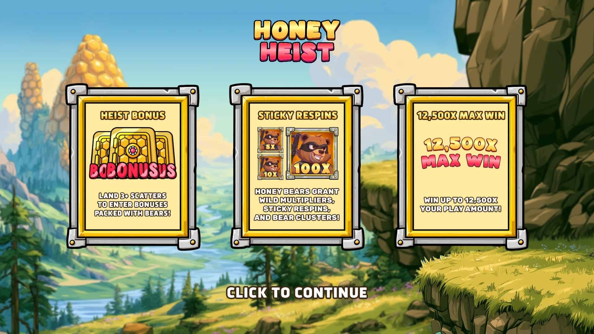 Honey Heist slot intro screen