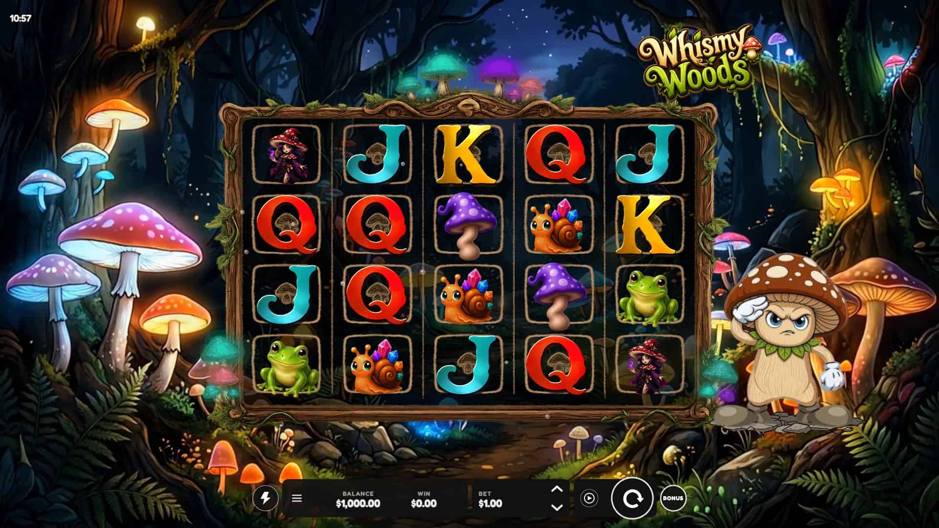 Whismy Woods slot gameplay reels