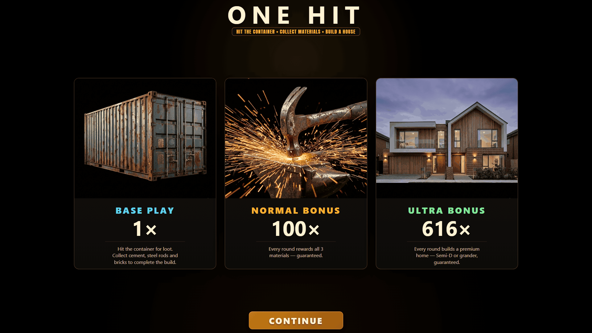One Hit slot intro screen