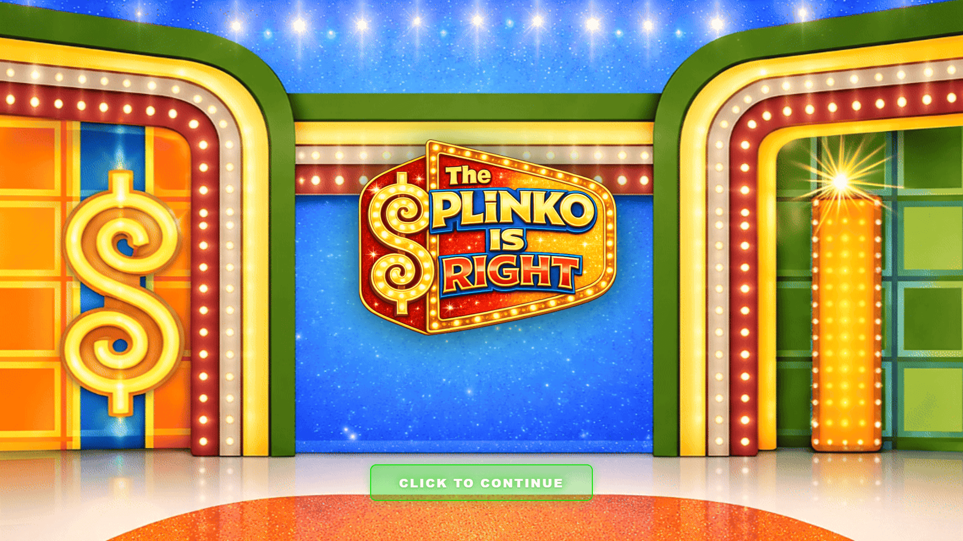 The Plinko is Right slot intro screen