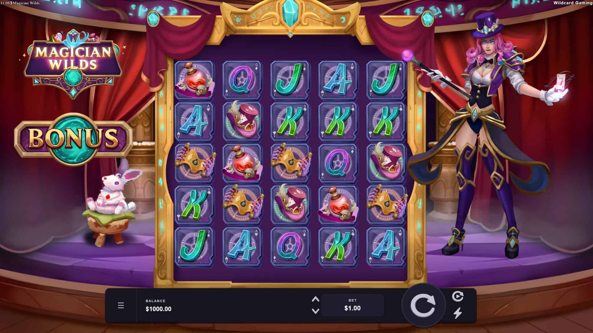 Magician Wilds slot gameplay reels