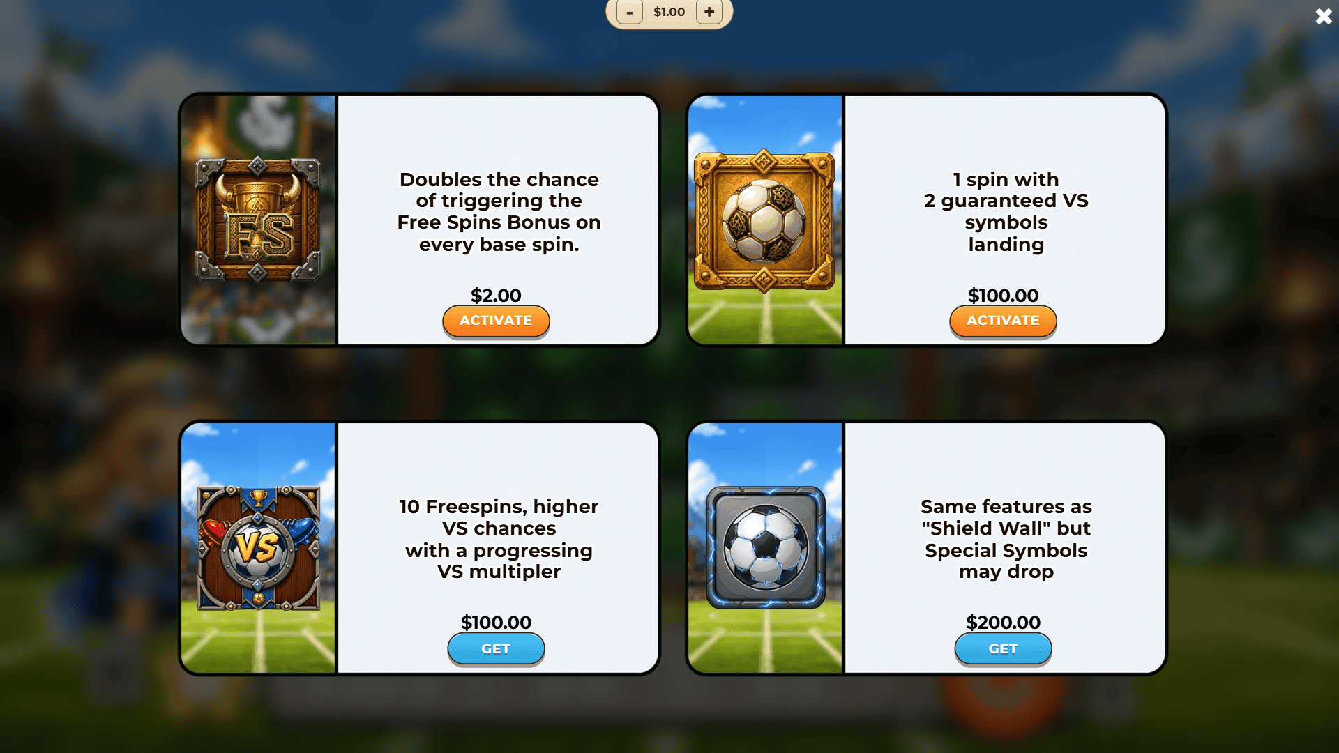 El Football bonus buy menu