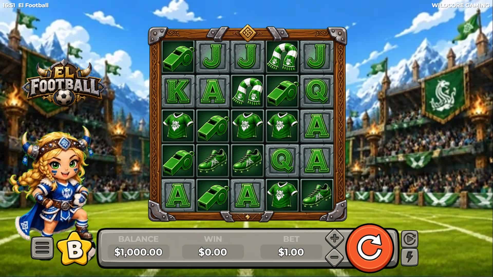 El Football slot gameplay reels