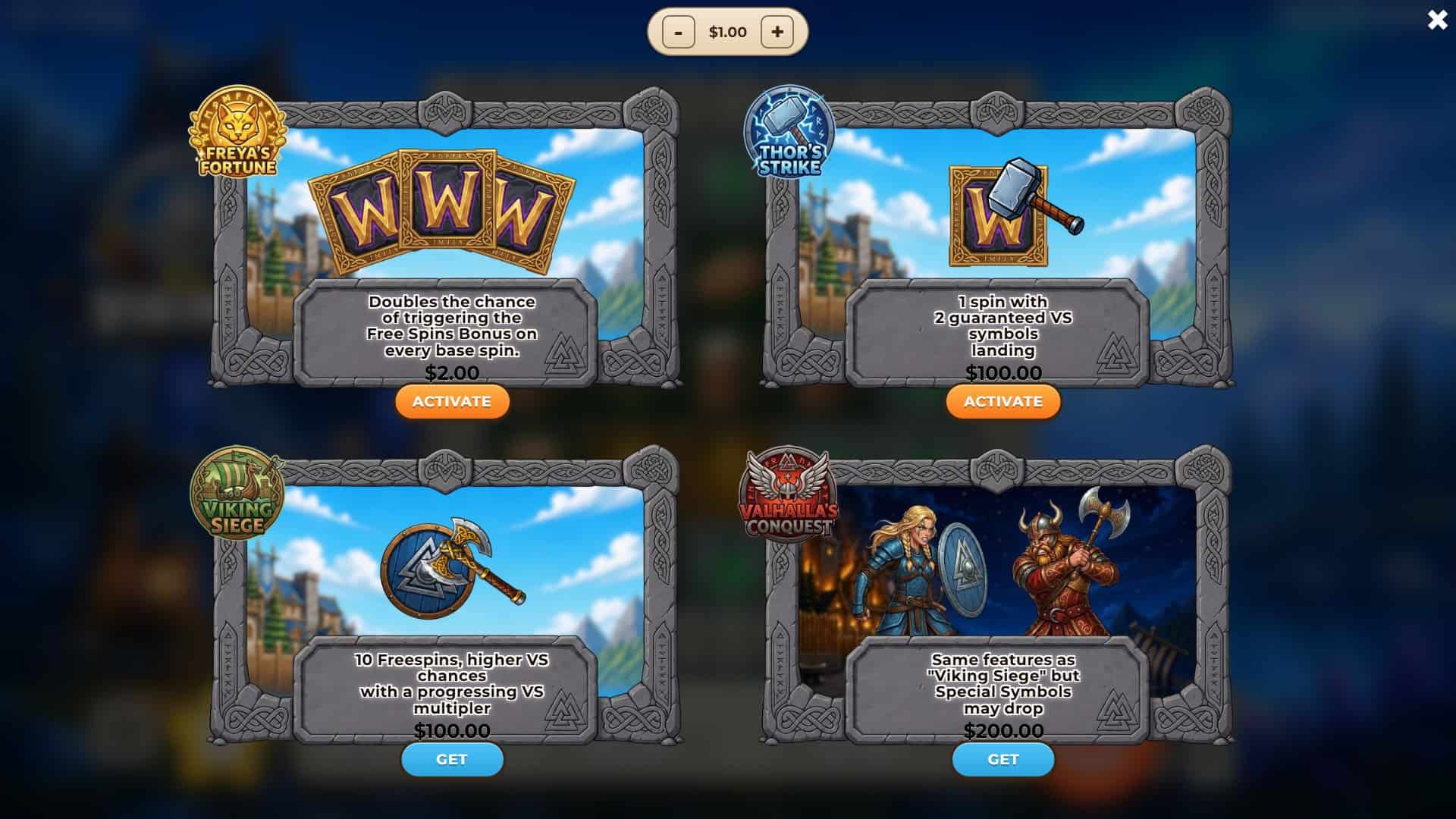 El Viking bonus buy menu