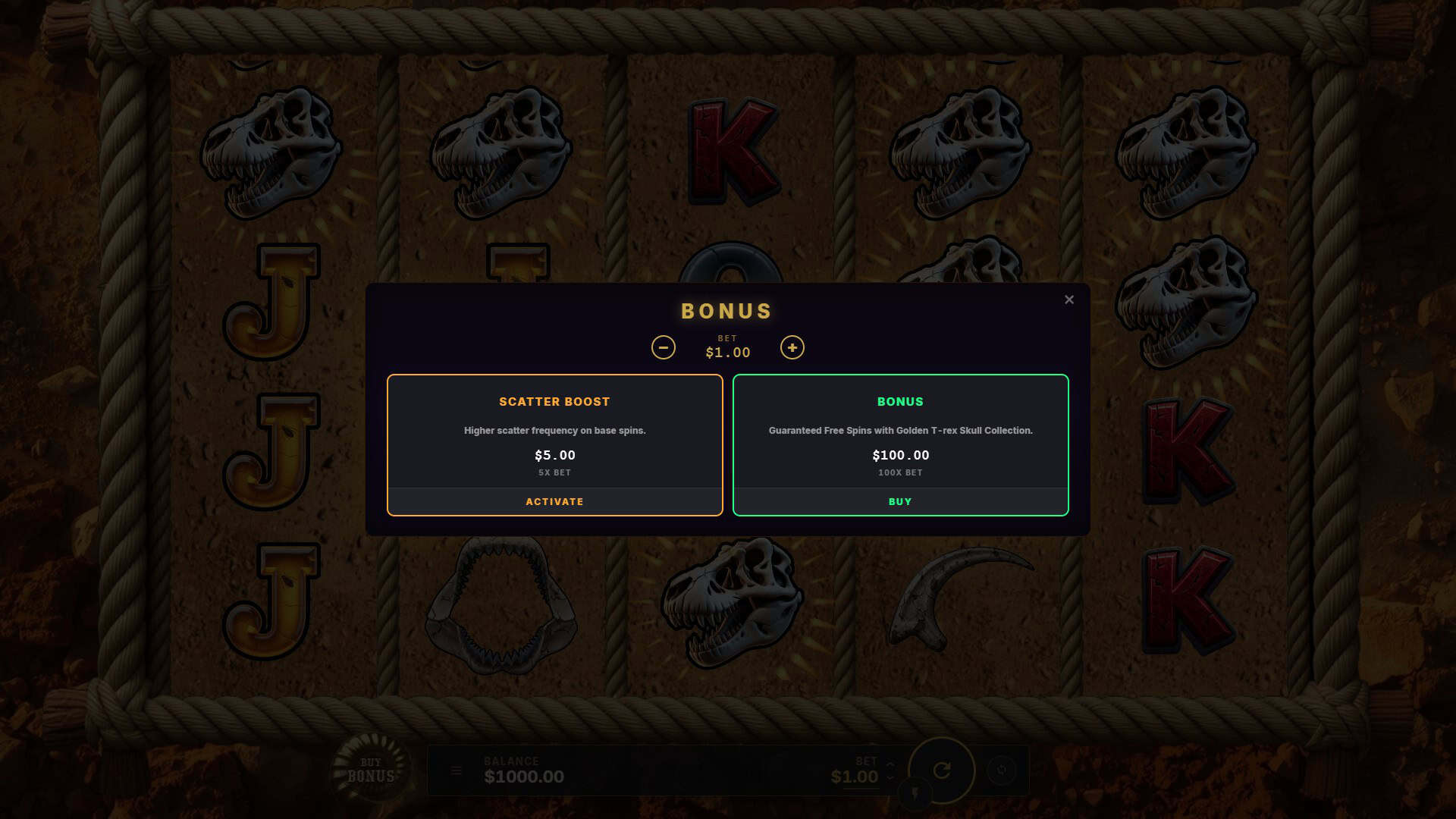 Fossil Gold Collection bonus buy menu