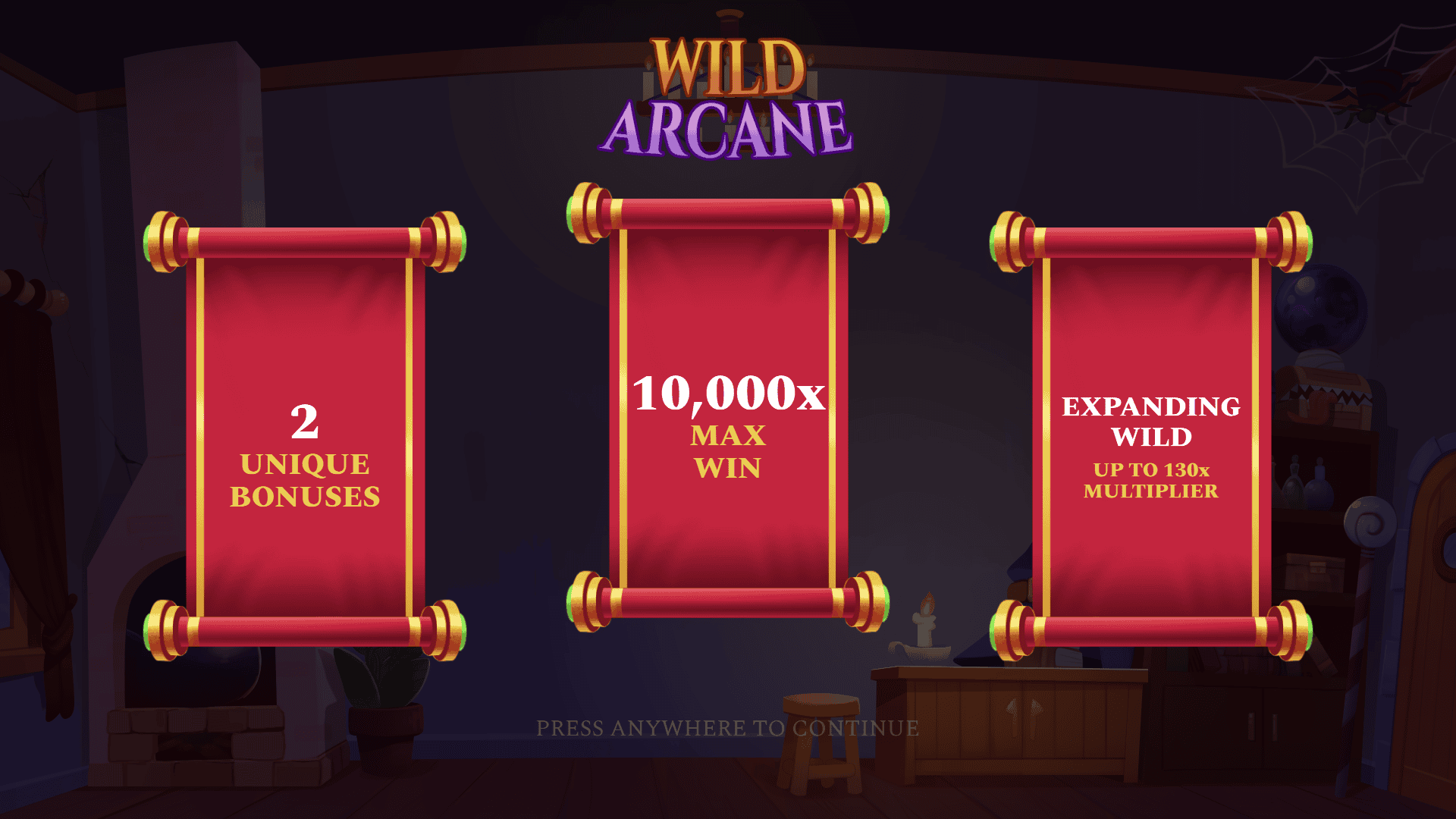 Wild Arcane slot intro screen