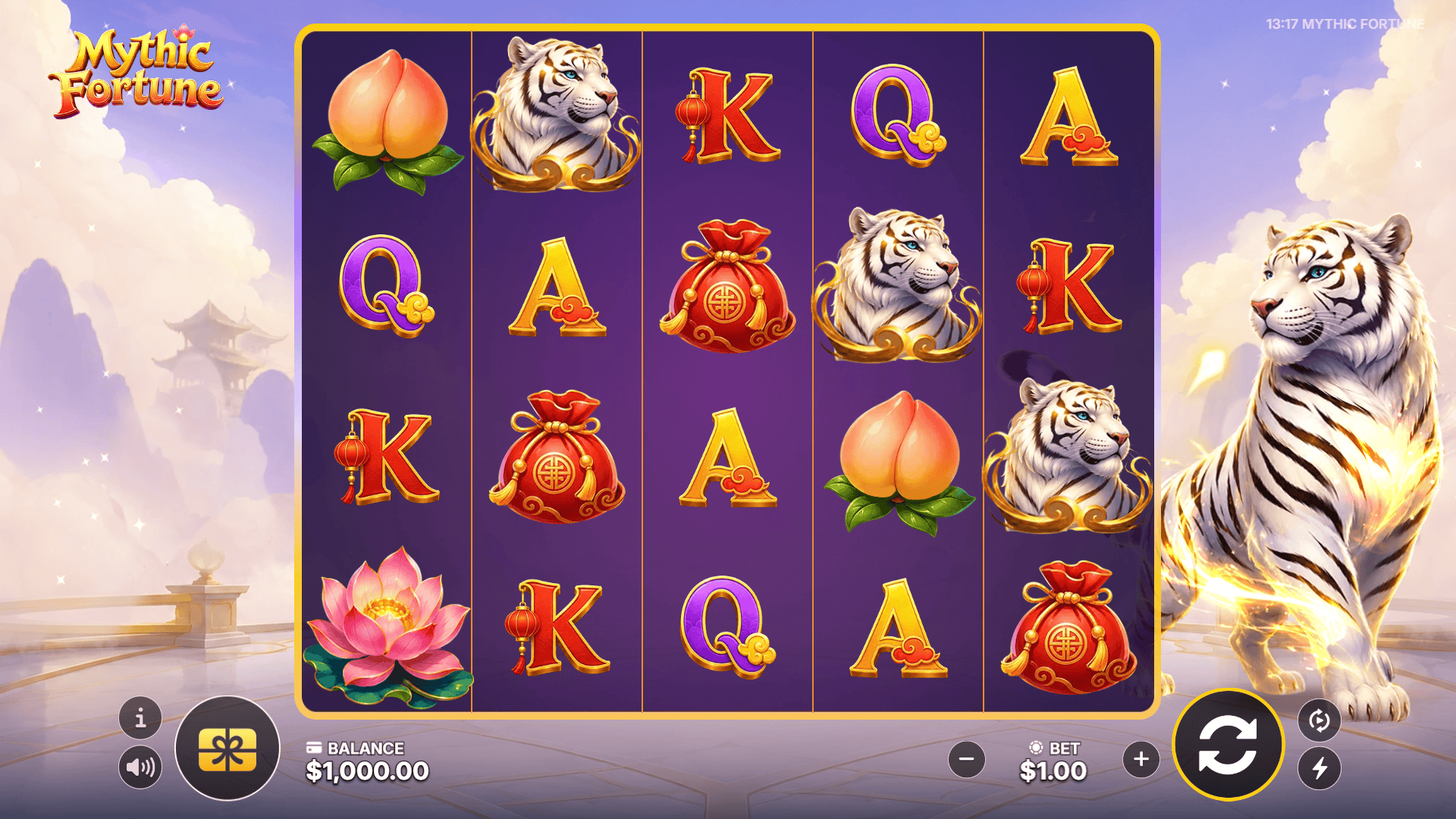 Mythic Fortune slot gameplay reels