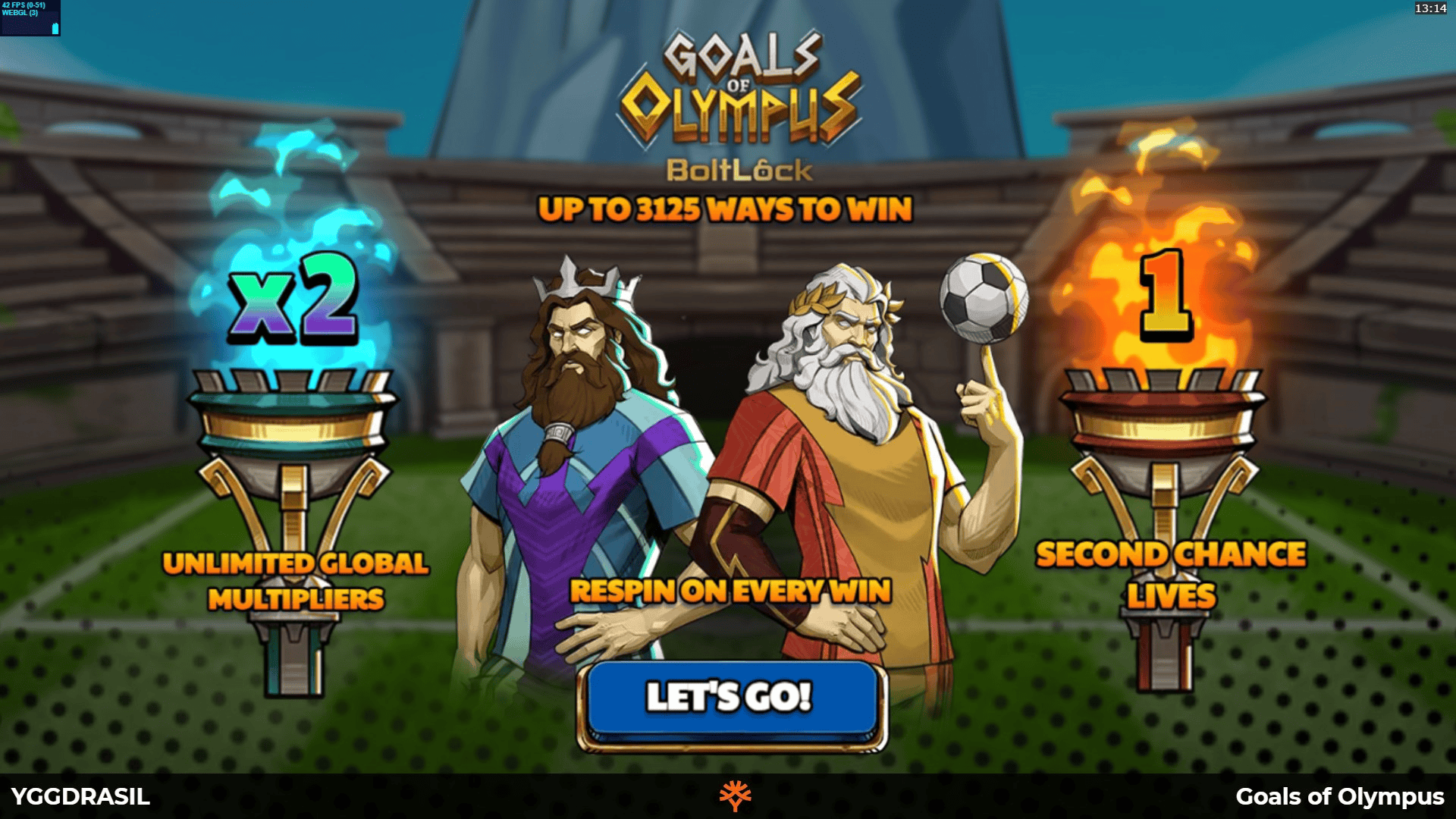 Goals of Olympus BoltLock slot intro screen