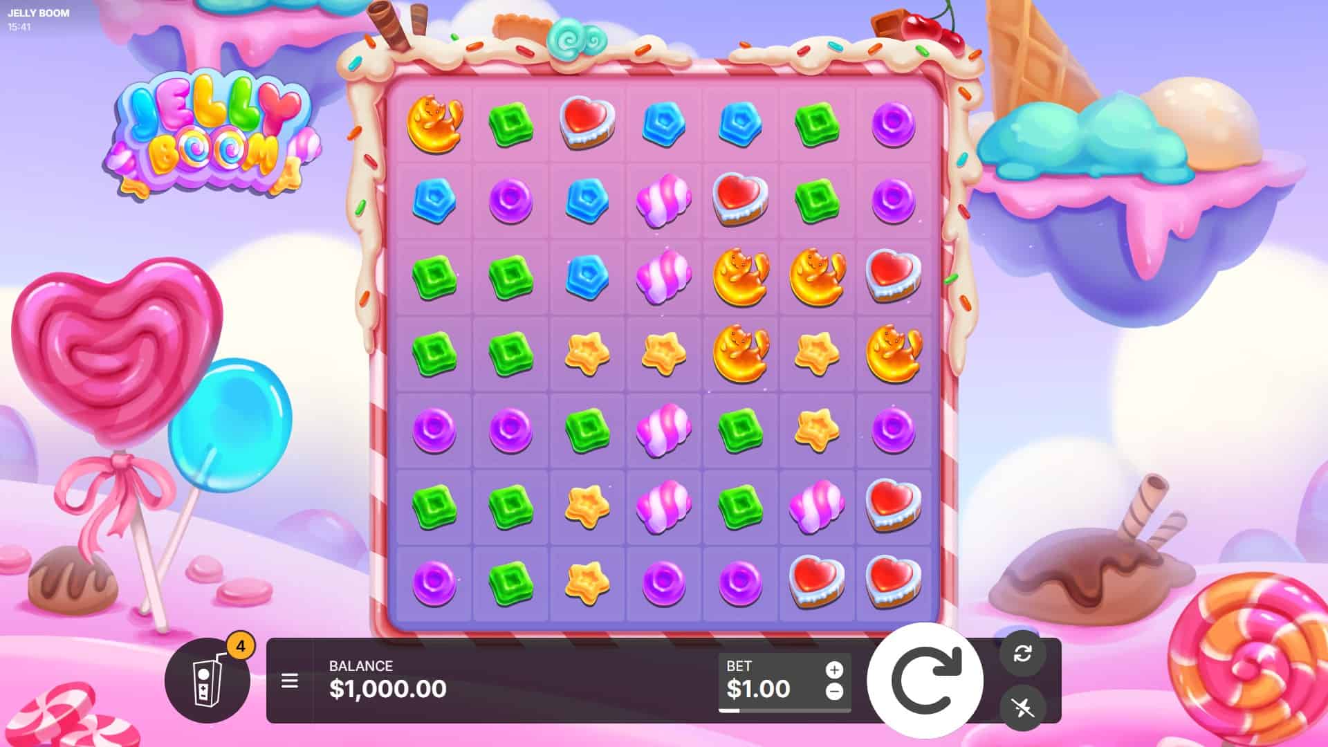 Jelly Boom slot gameplay reels