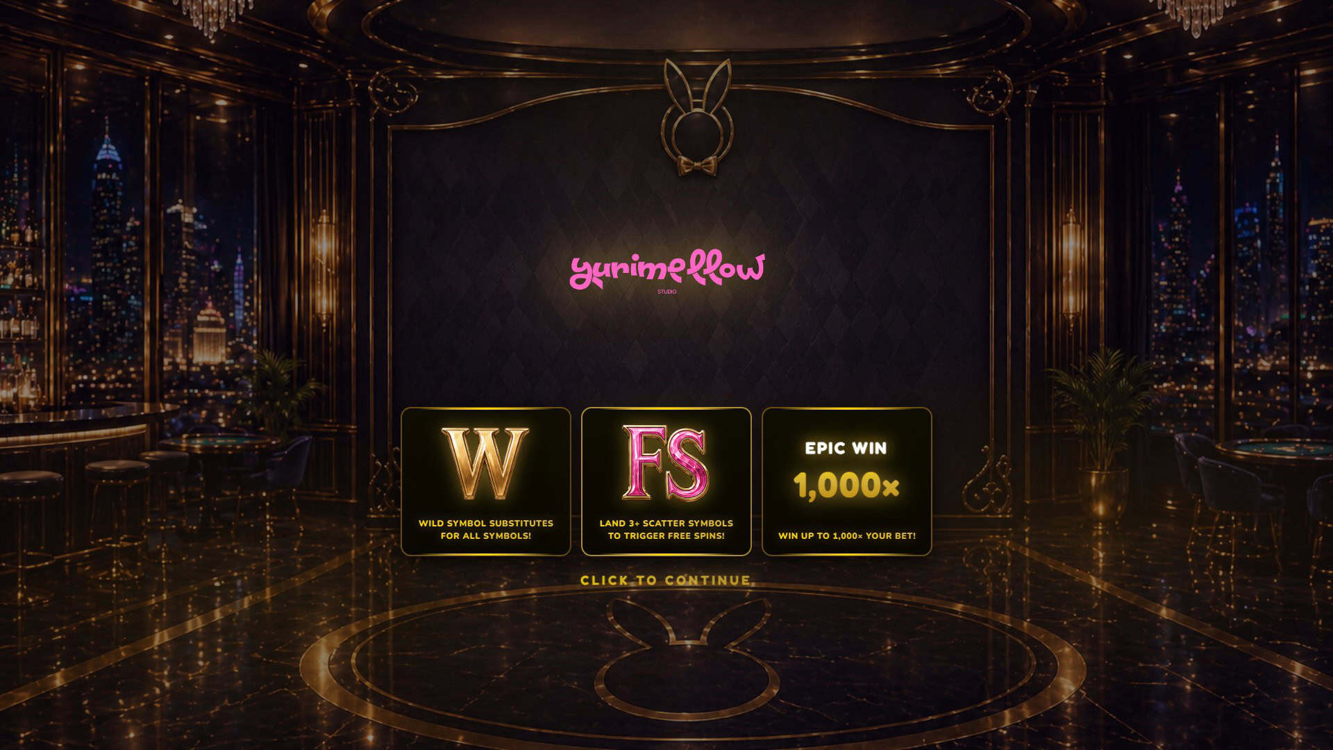 Noir Bunny slot intro screen