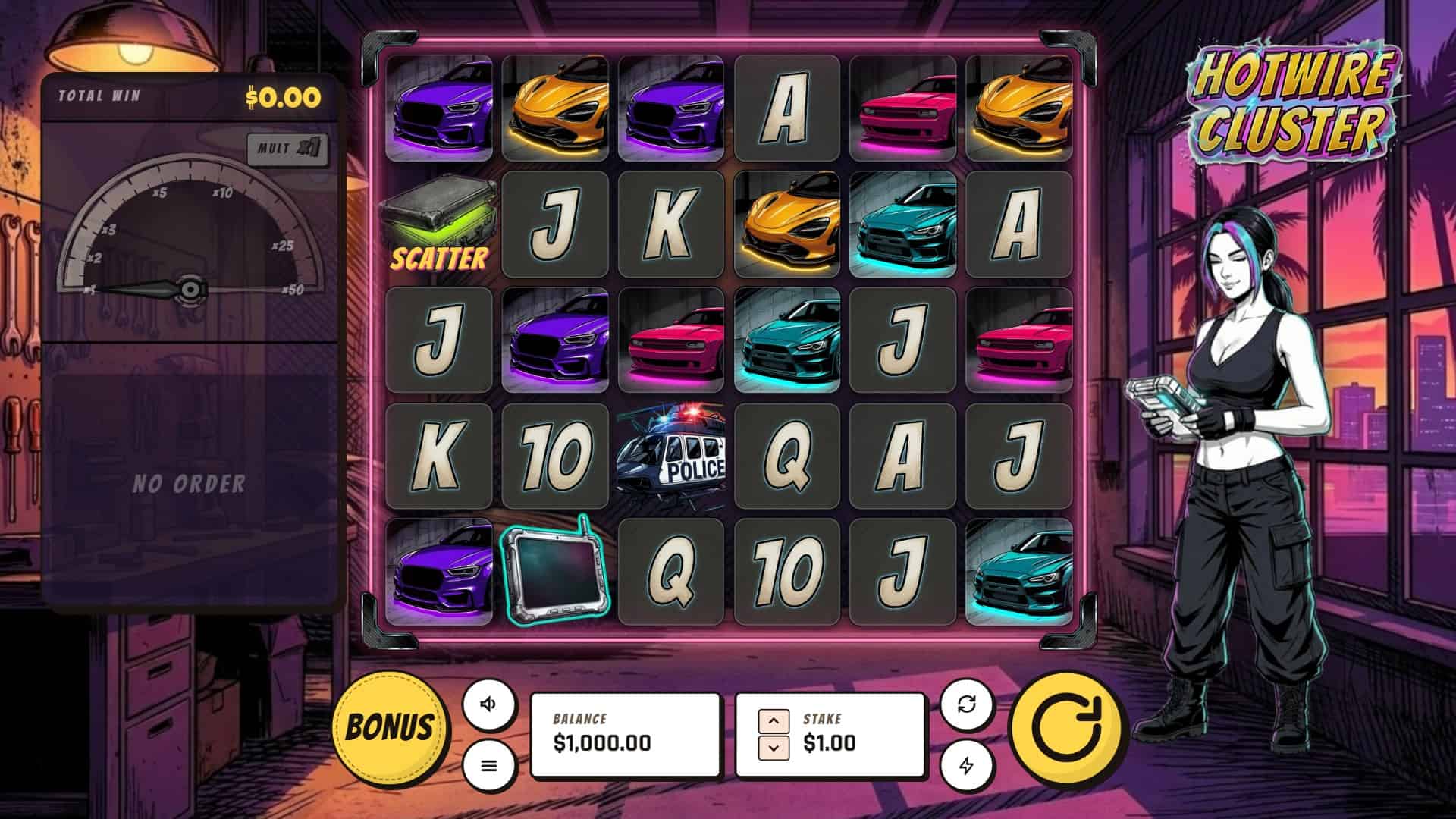Hotwire Cluster slot gameplay reels