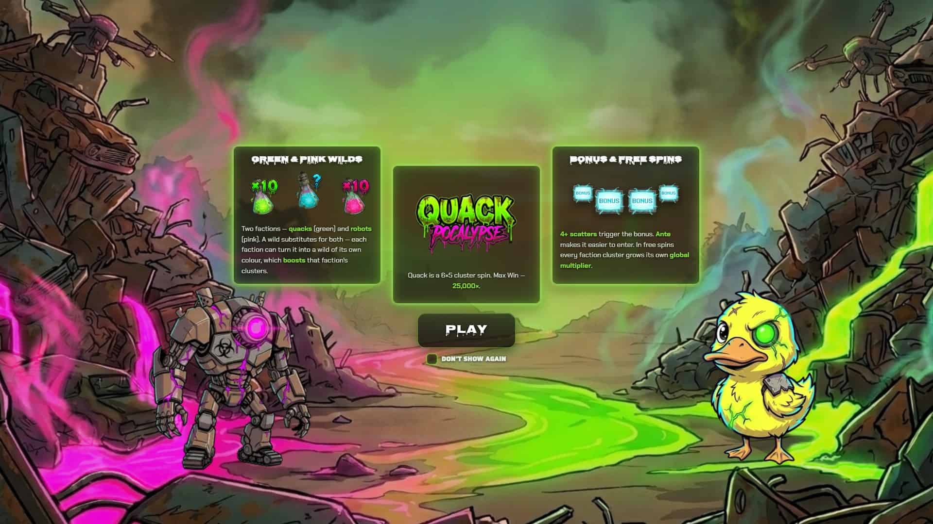 Quackpocalypse slot intro screen
