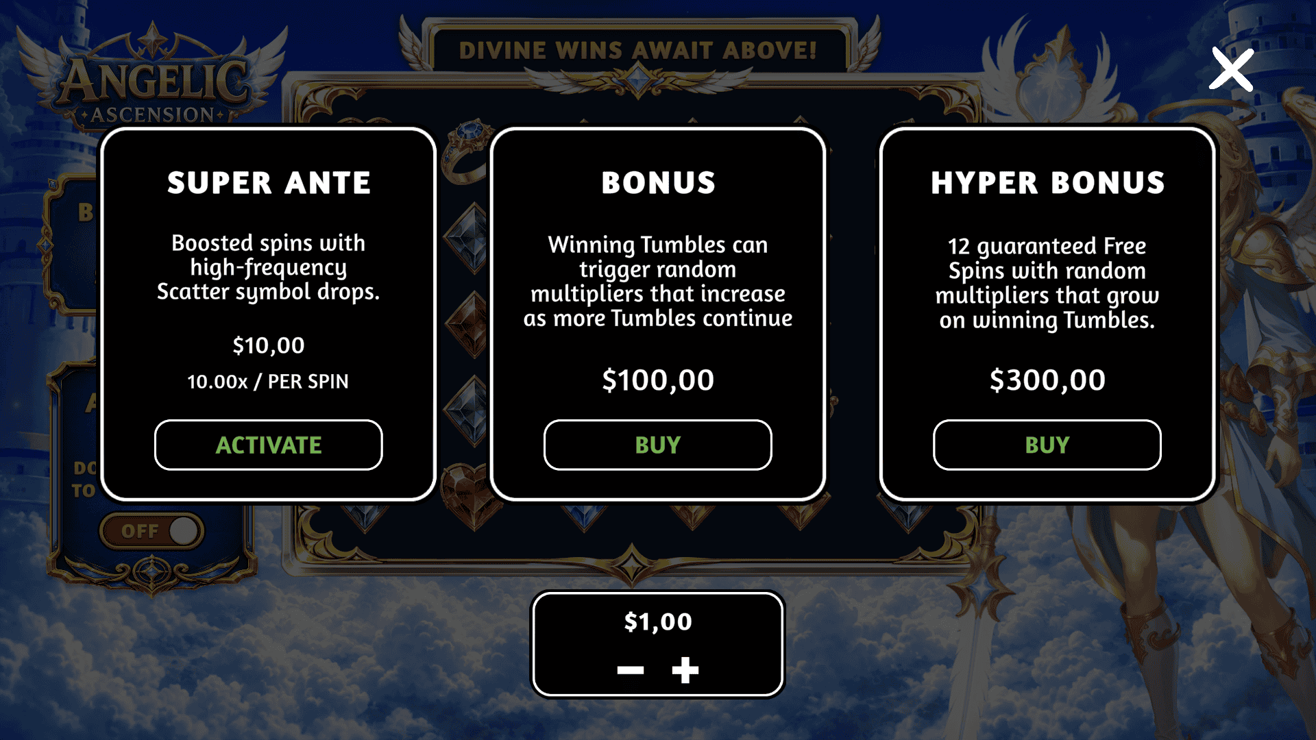 Angelic Ascension bonus buy menu