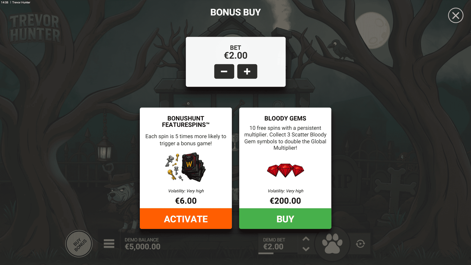 Trevor Hunter bonus buy menu