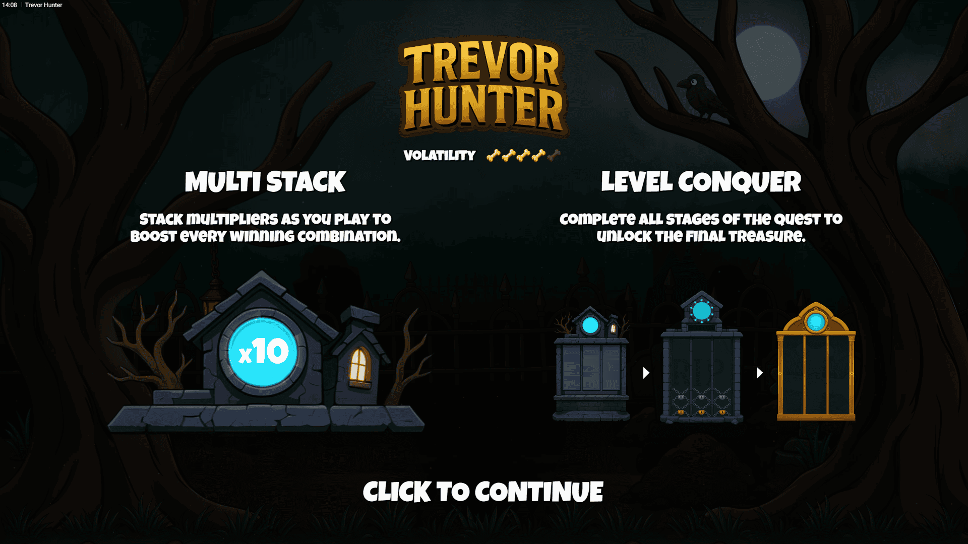Trevor Hunter slot intro screen