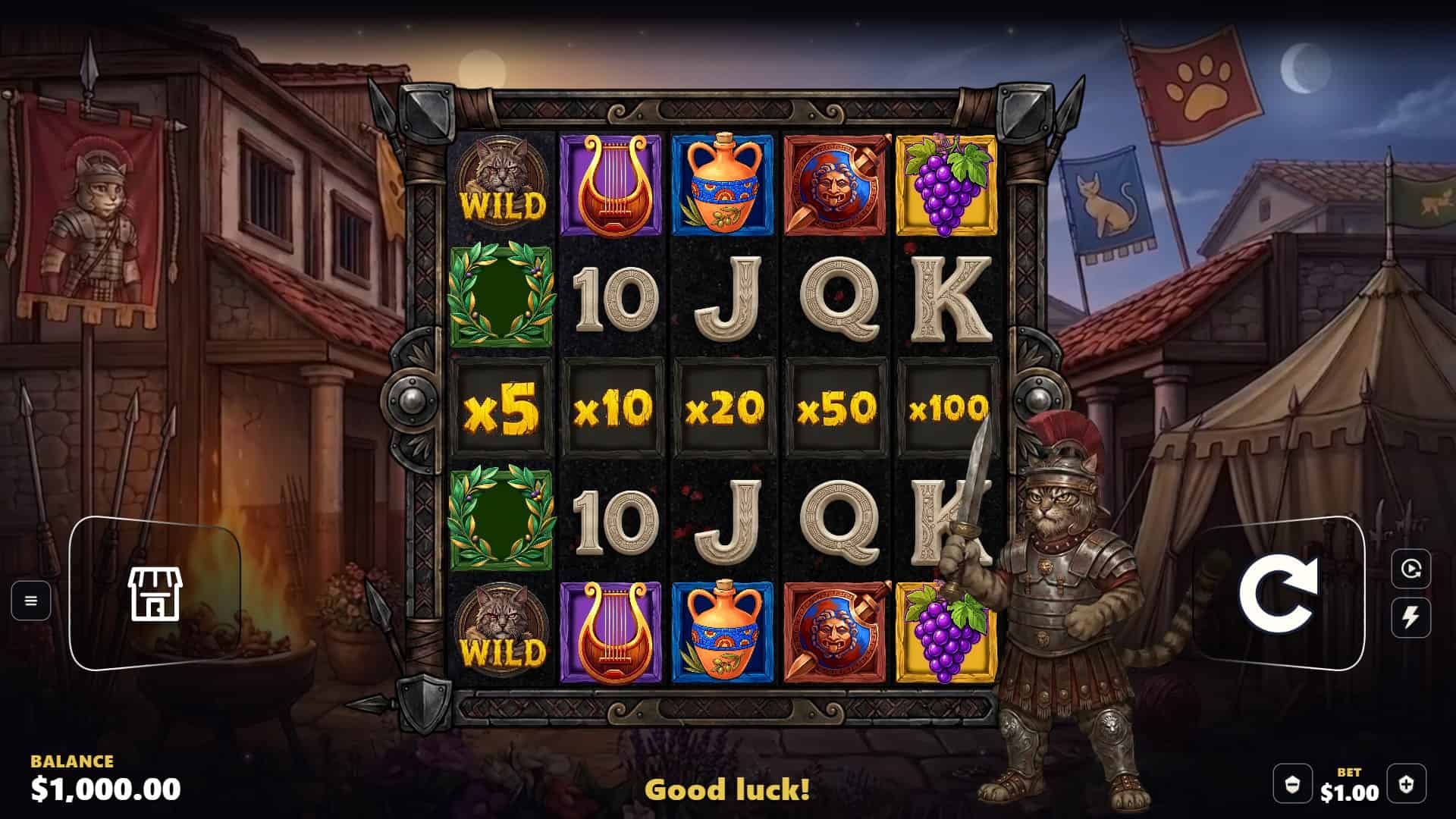 Fire of Rome slot gameplay reels