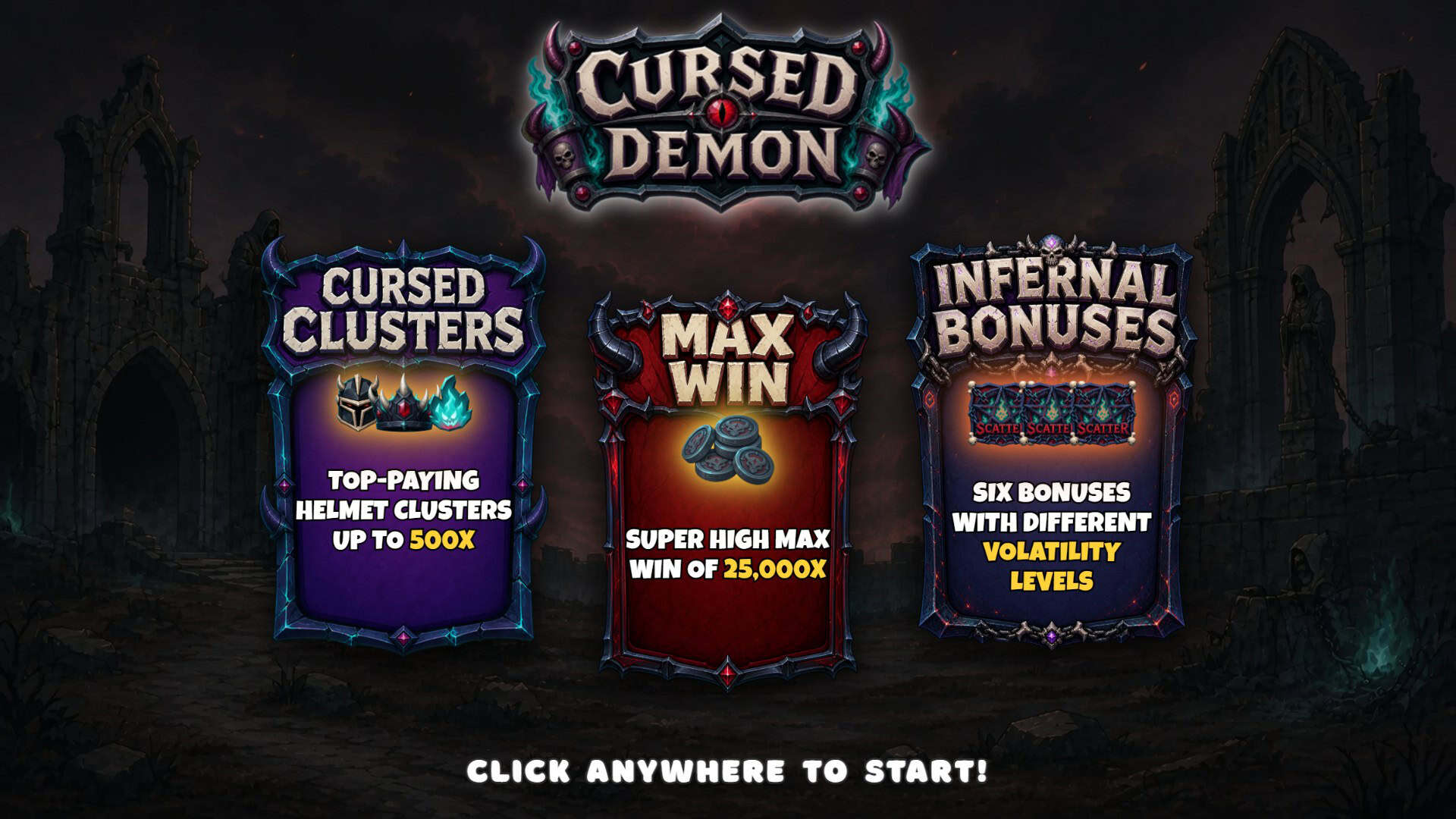 Cursed Demon slot intro screen