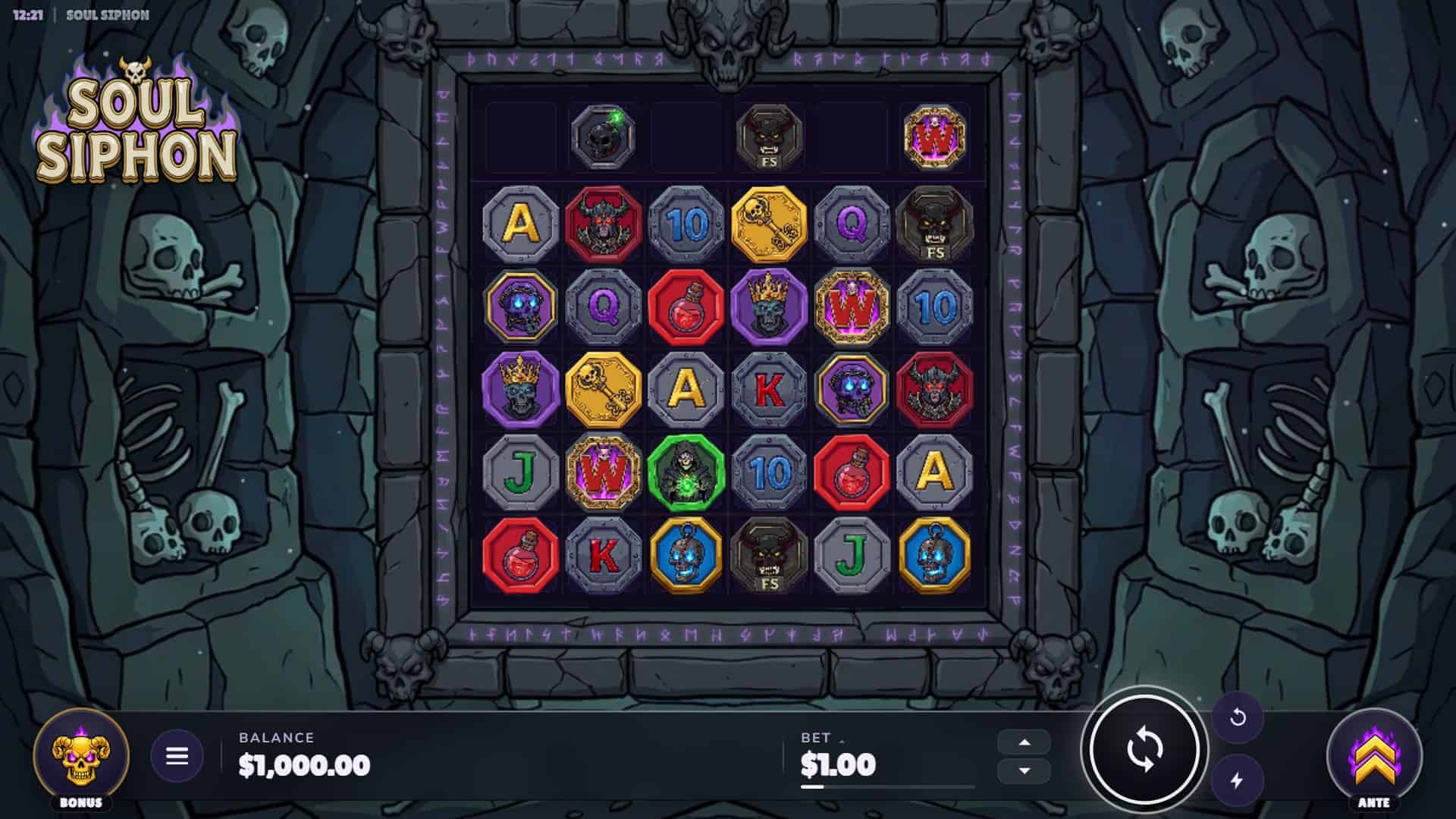 Soul Siphon slot gameplay reels