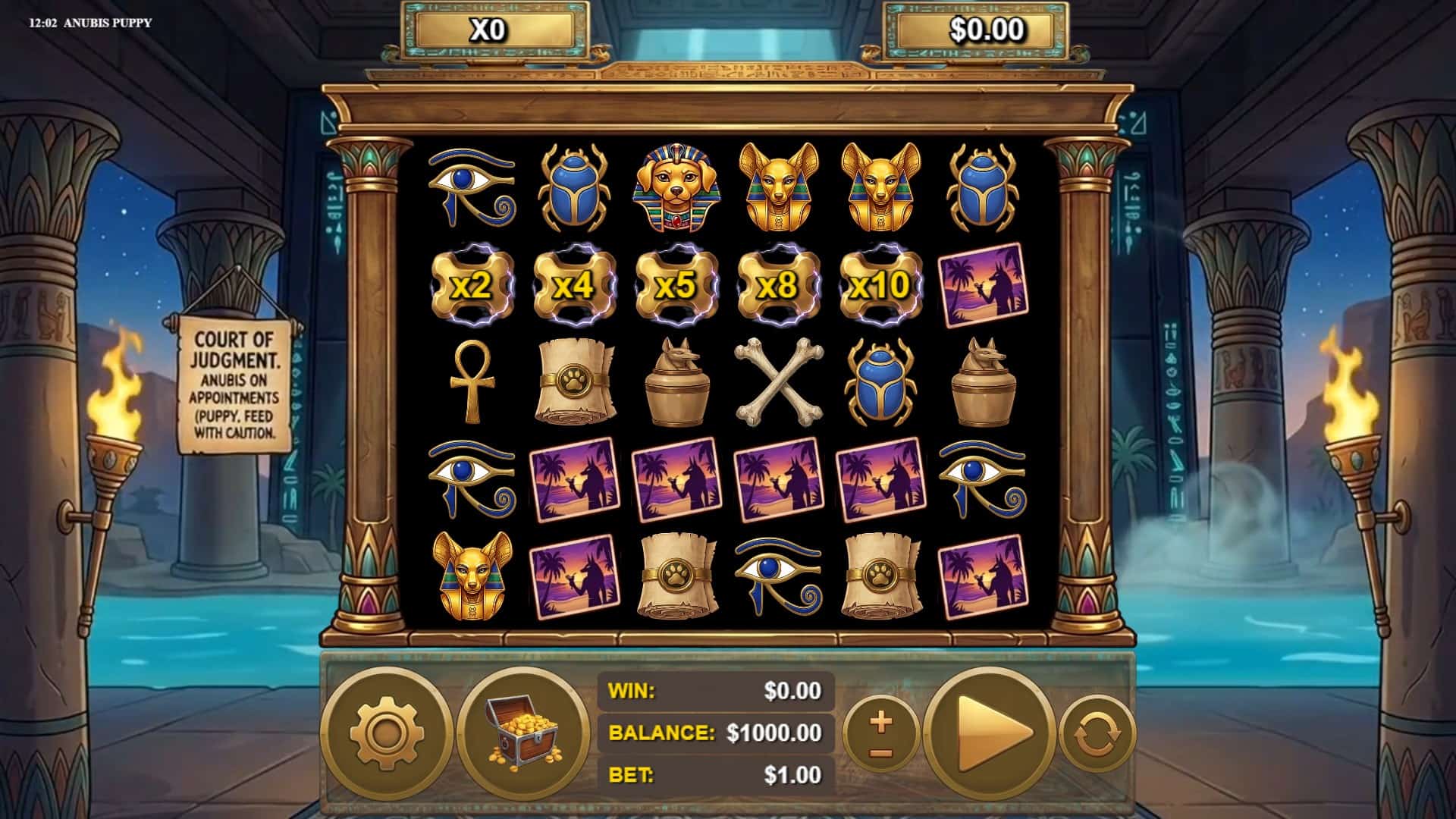 Anubis Puppy slot gameplay reels