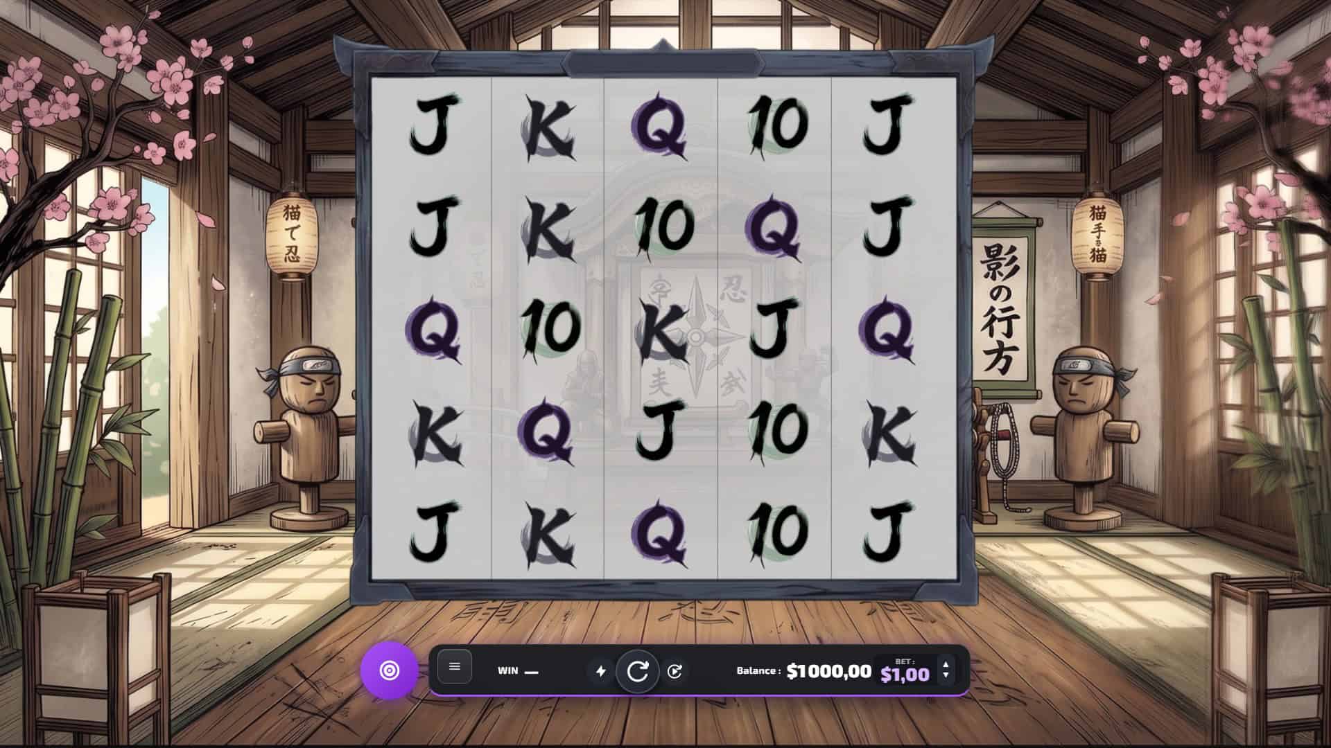 Ninja Shadow slot gameplay reels