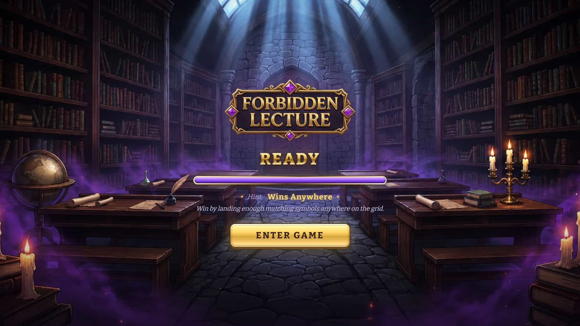Forbidden Lecture slot intro screen