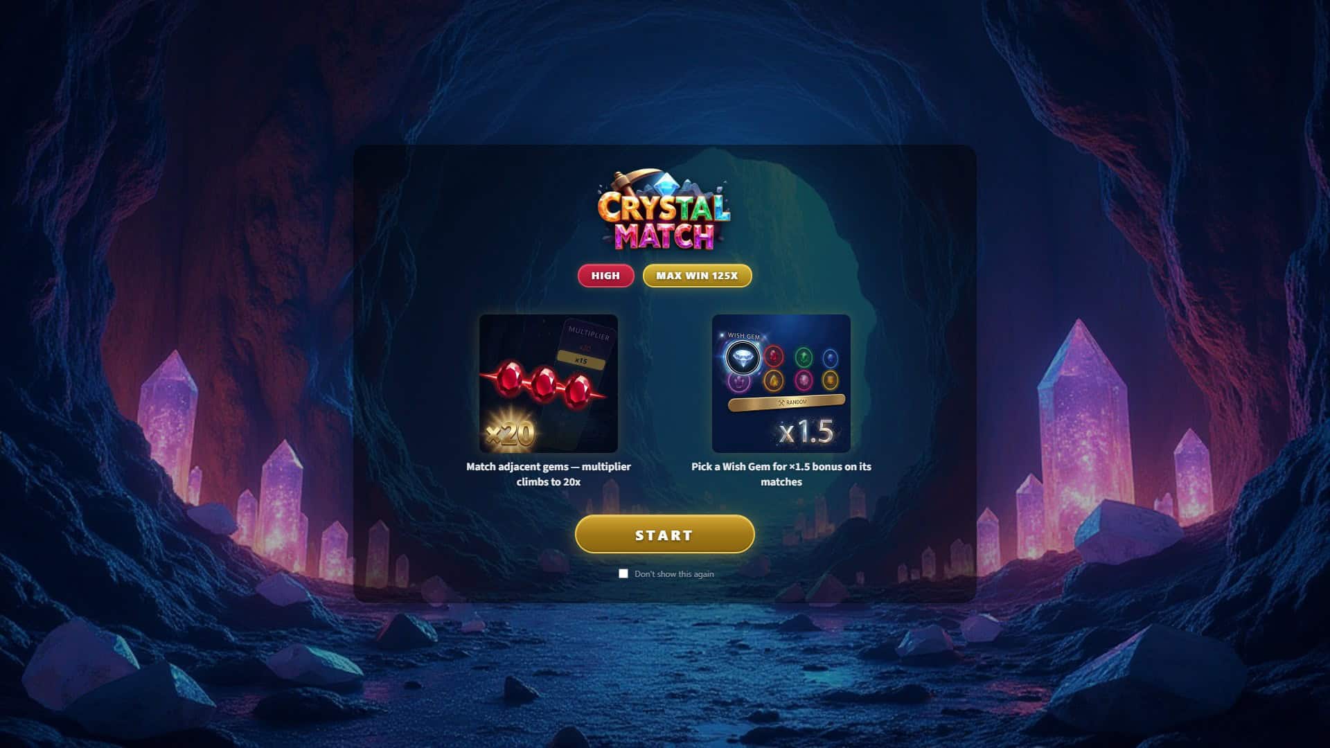 Crystal Match slot intro screen