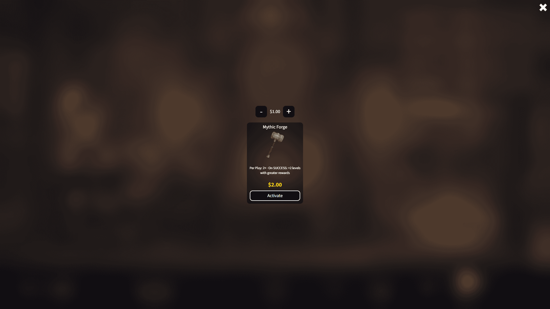 Forge Fortune bonus buy menu