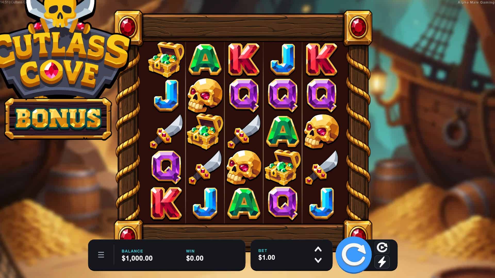 Cutlass Cove slot gameplay reels