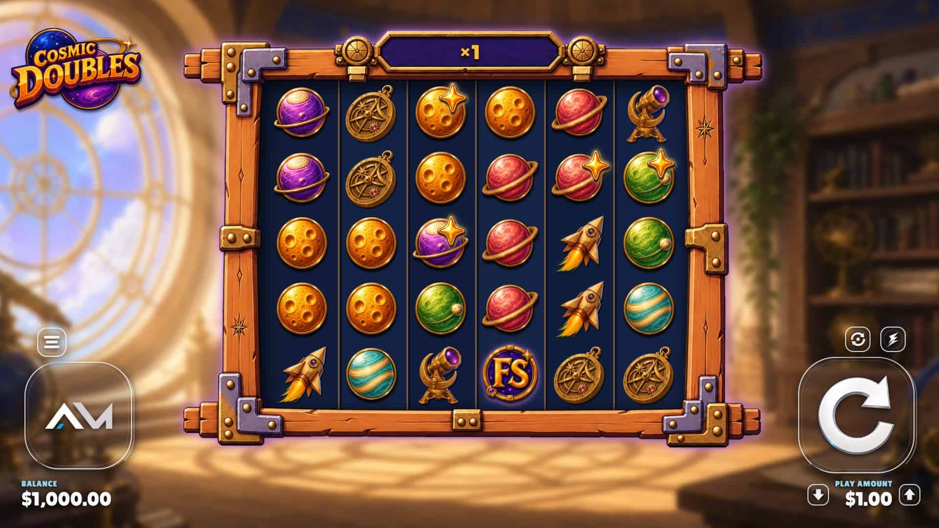 Cosmic Doubles slot gameplay reels