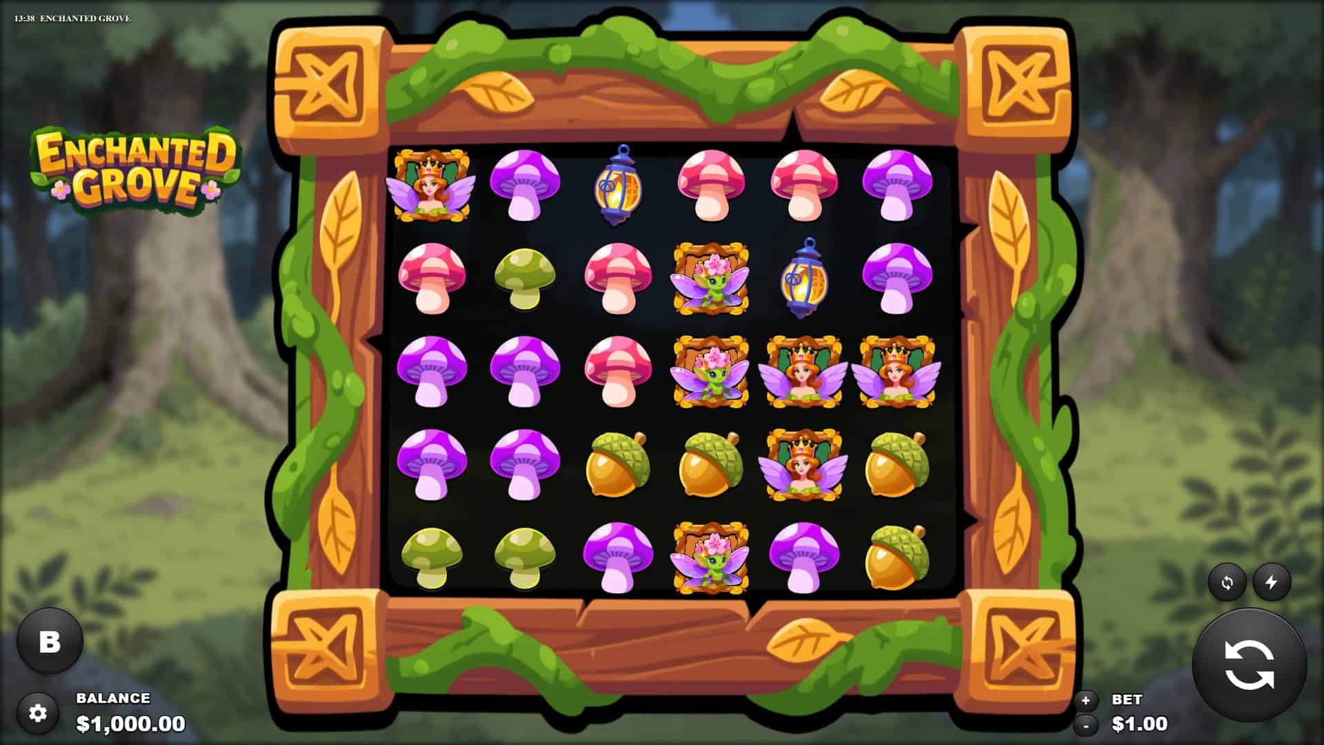 Enchanted Grove slot gameplay reels